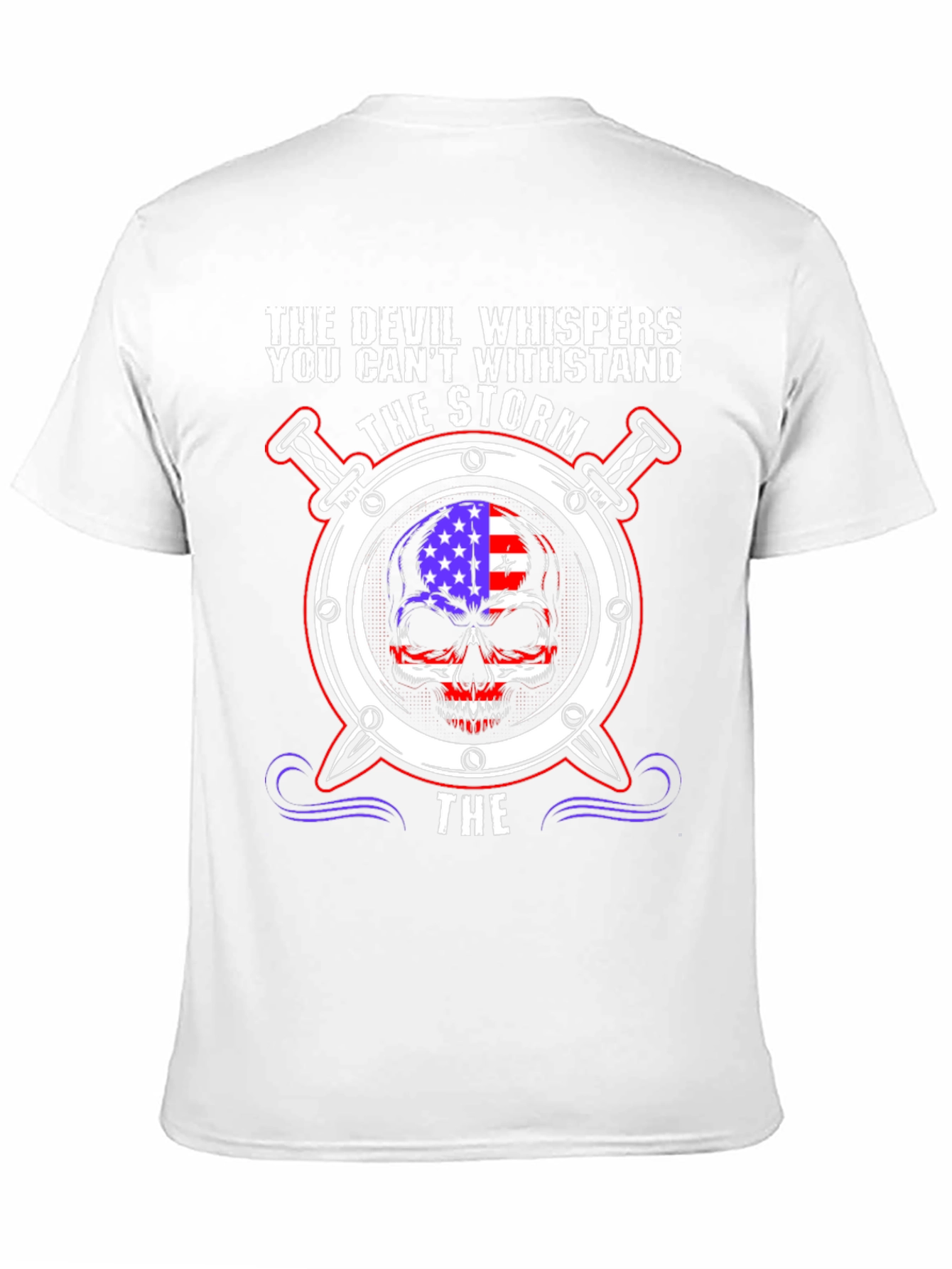 The Devil Whispers T-Shirt: Storm Skull Design