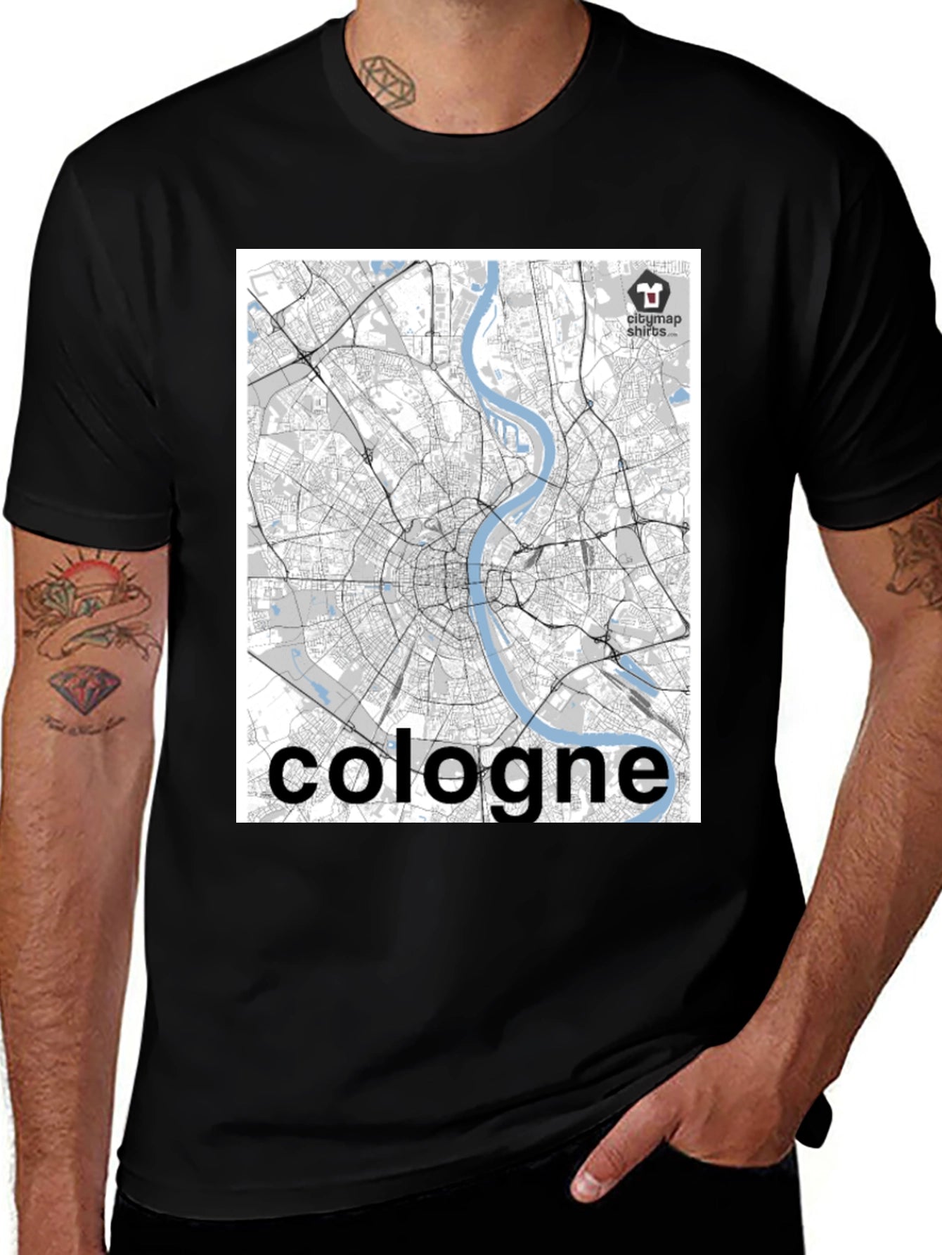 Cologne Map T-Shirt - Cityscape Design