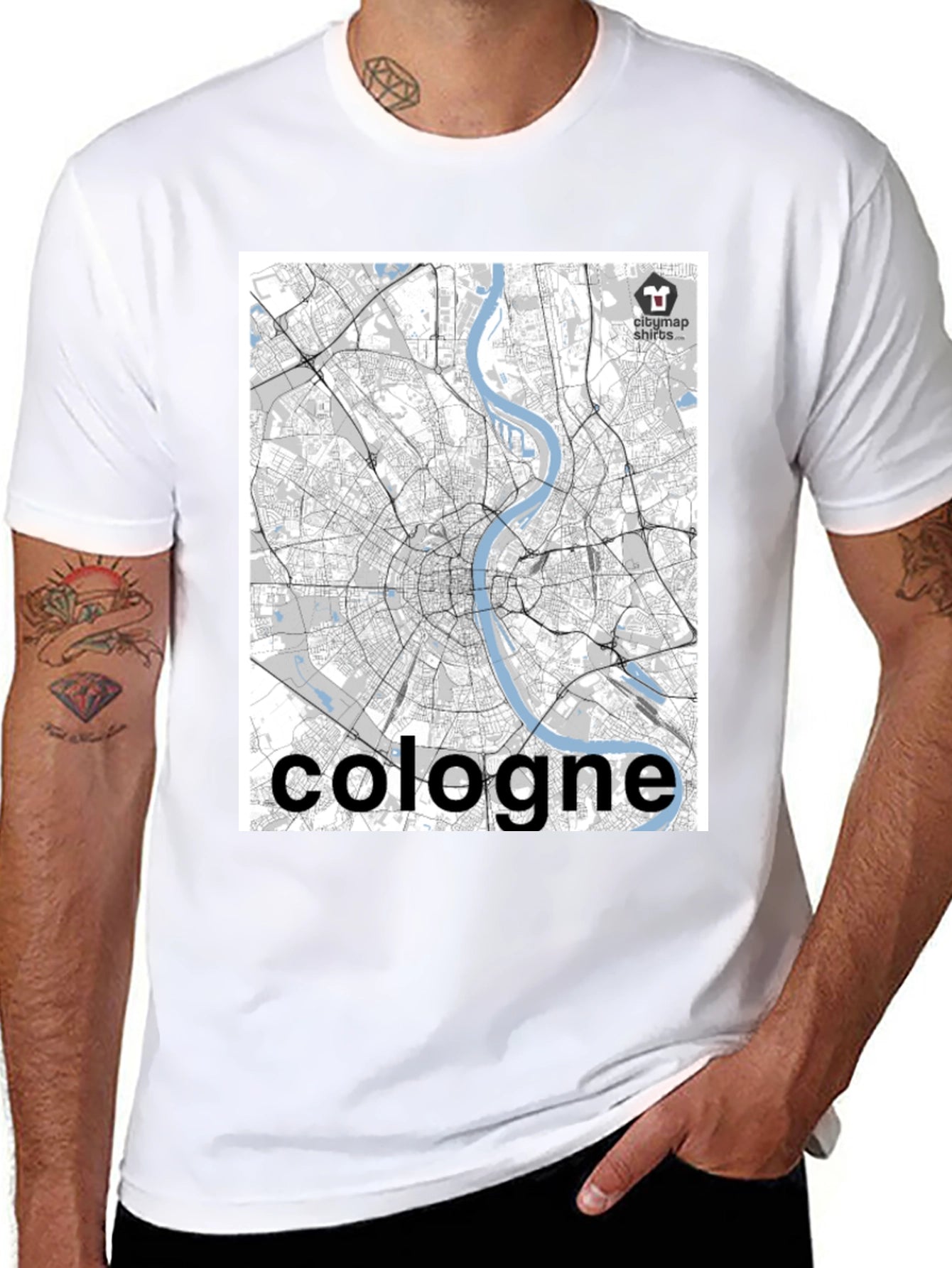 Cologne Map T-Shirt - Cityscape Design