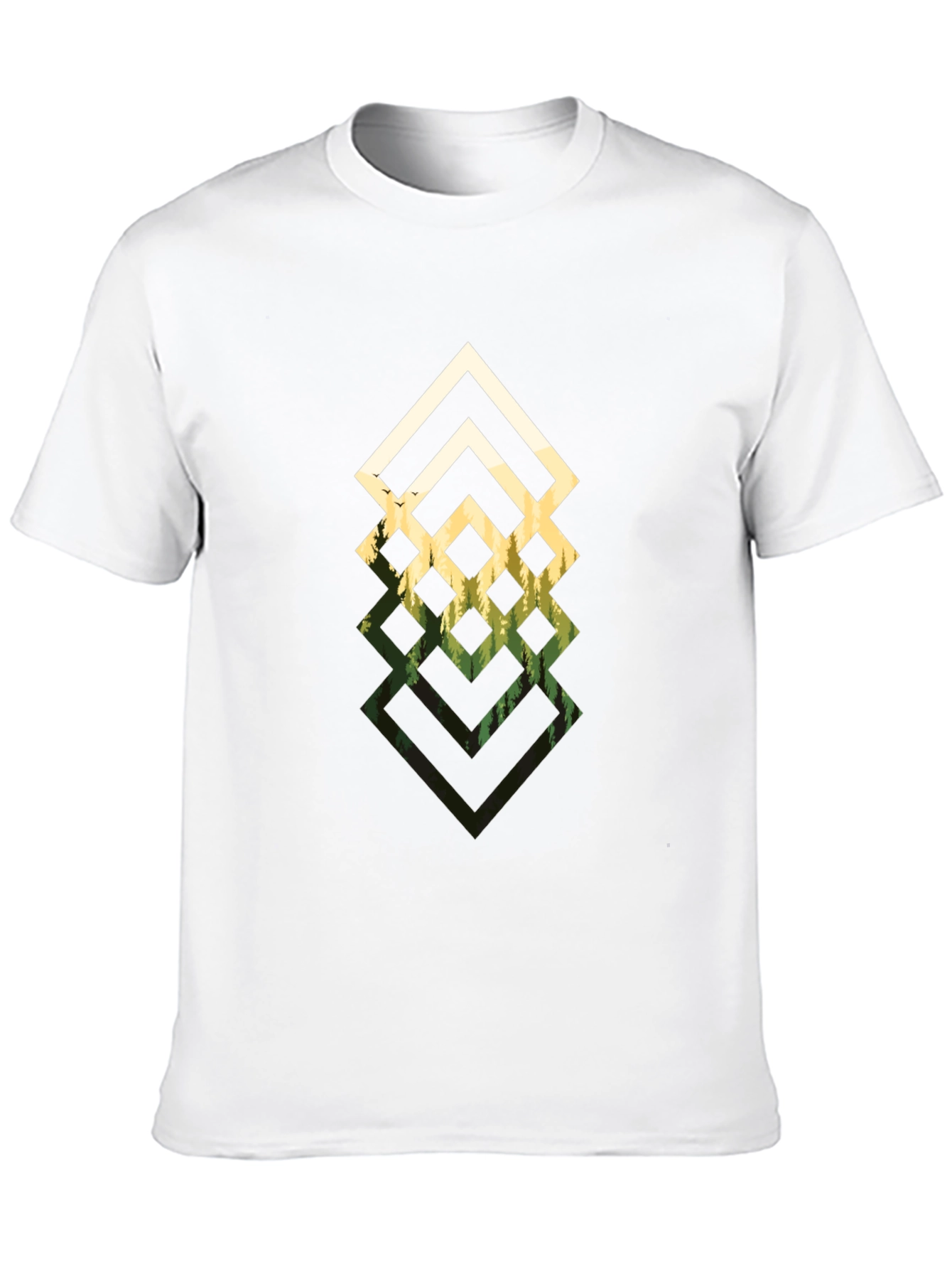 Geometric Forest Black T-Shirt