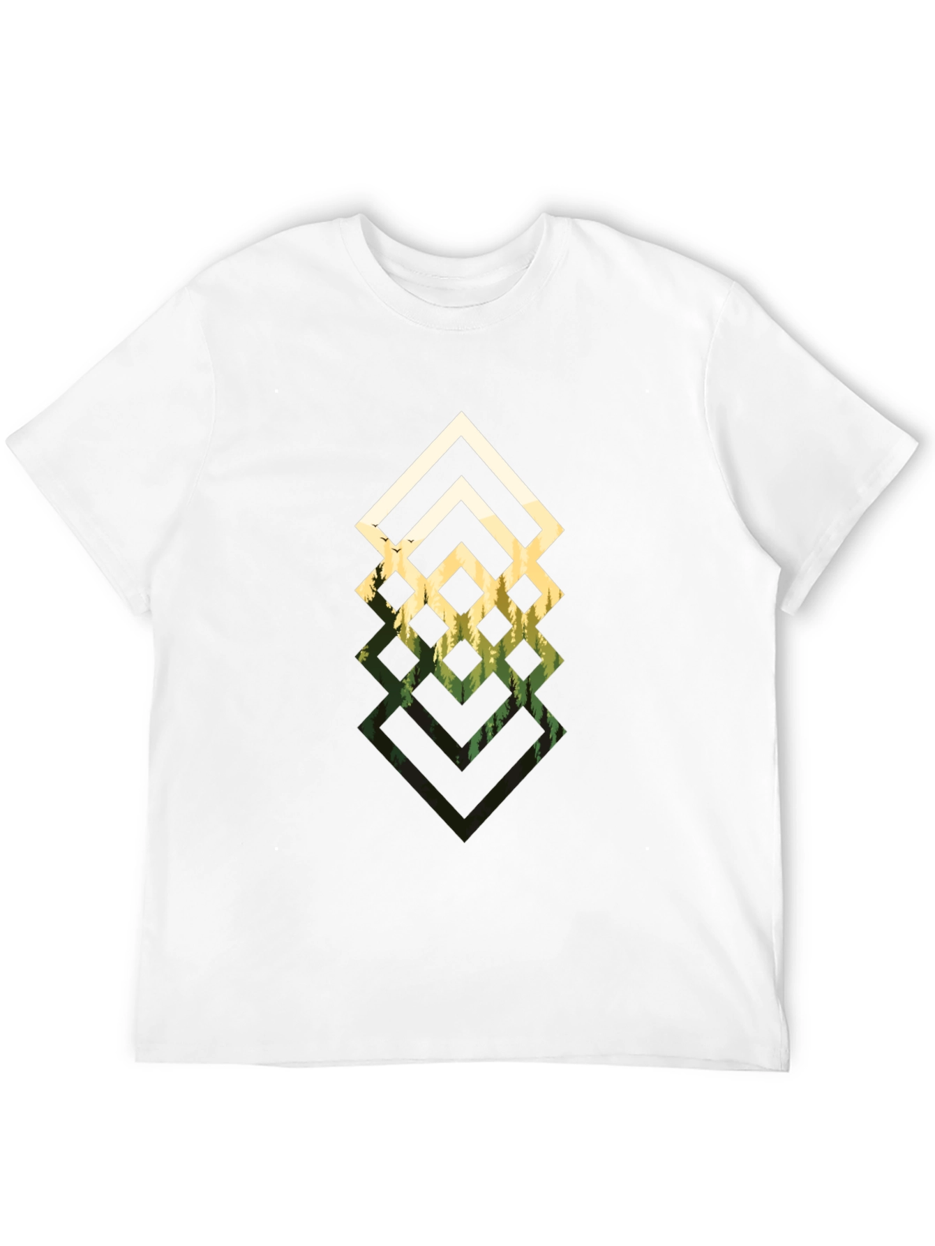 Geometric Forest Black T-Shirt