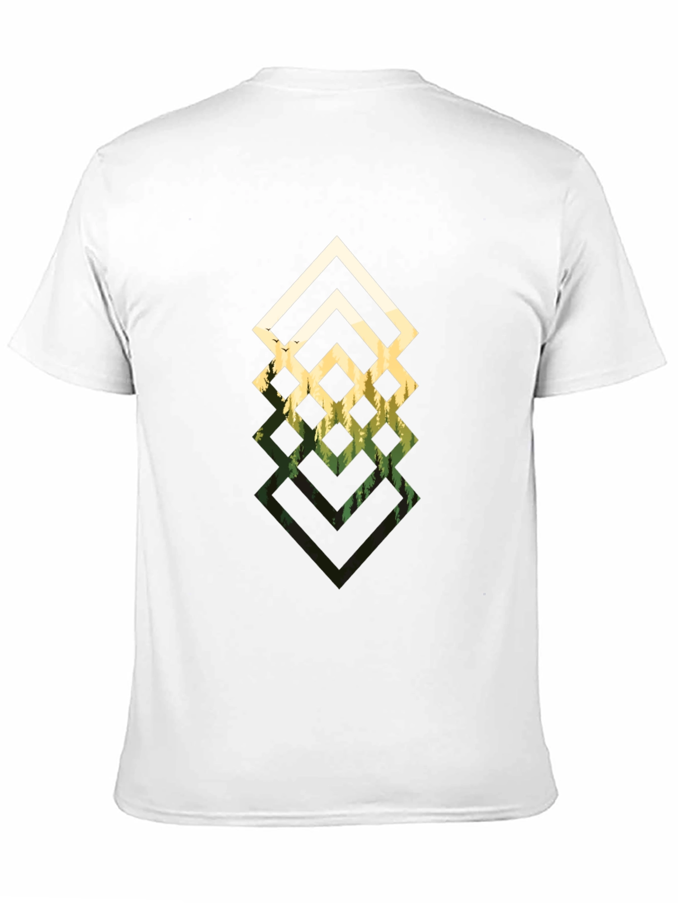 Geometric Forest Black T-Shirt