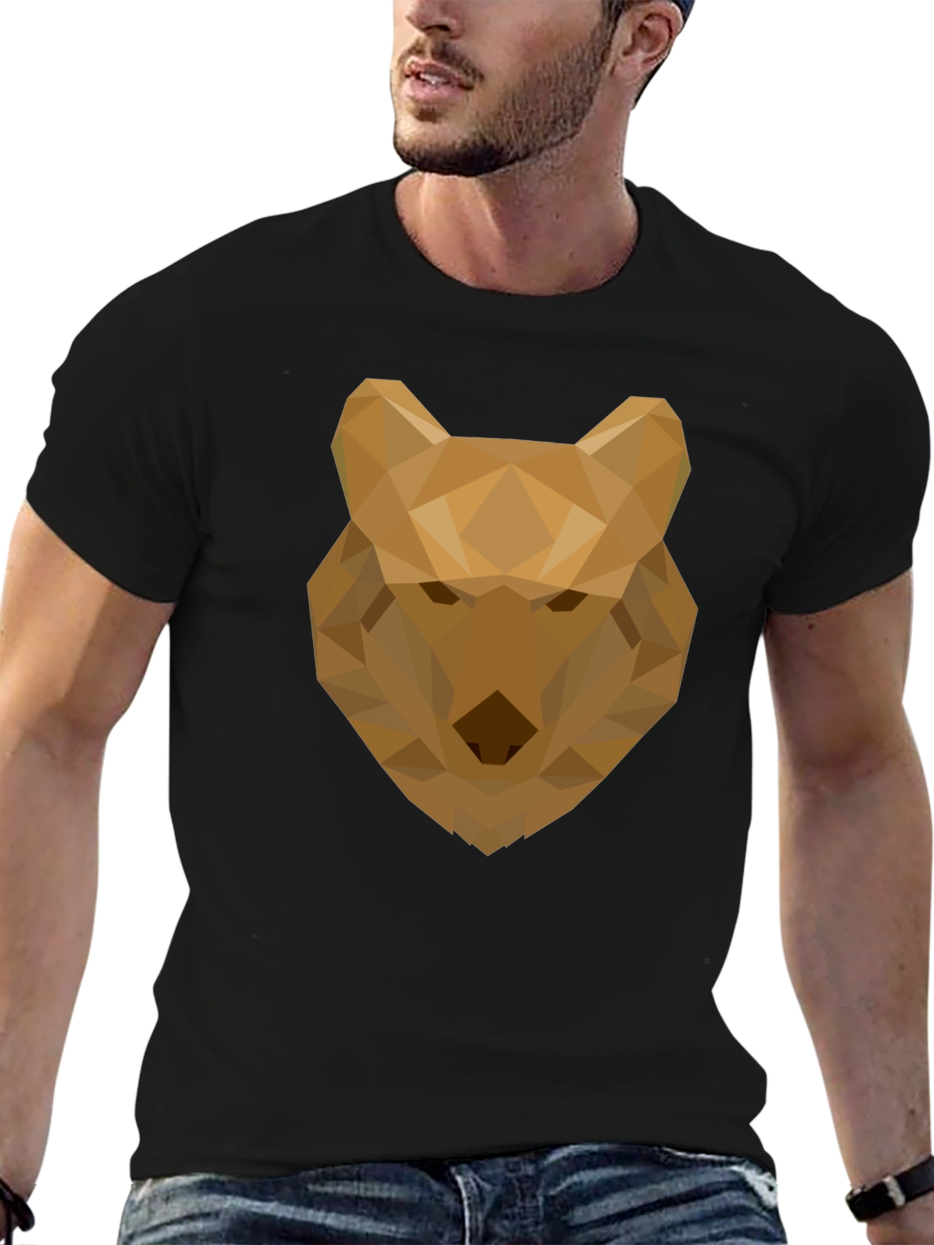 Geometric Wolf Graphic Tee - Modern Style