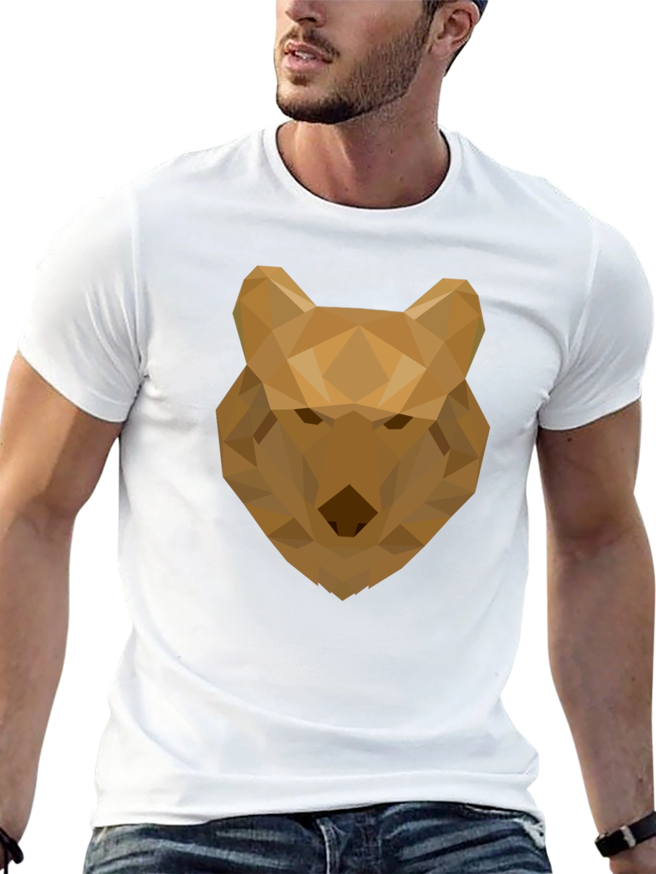 Geometric Wolf Graphic Tee - Modern Style