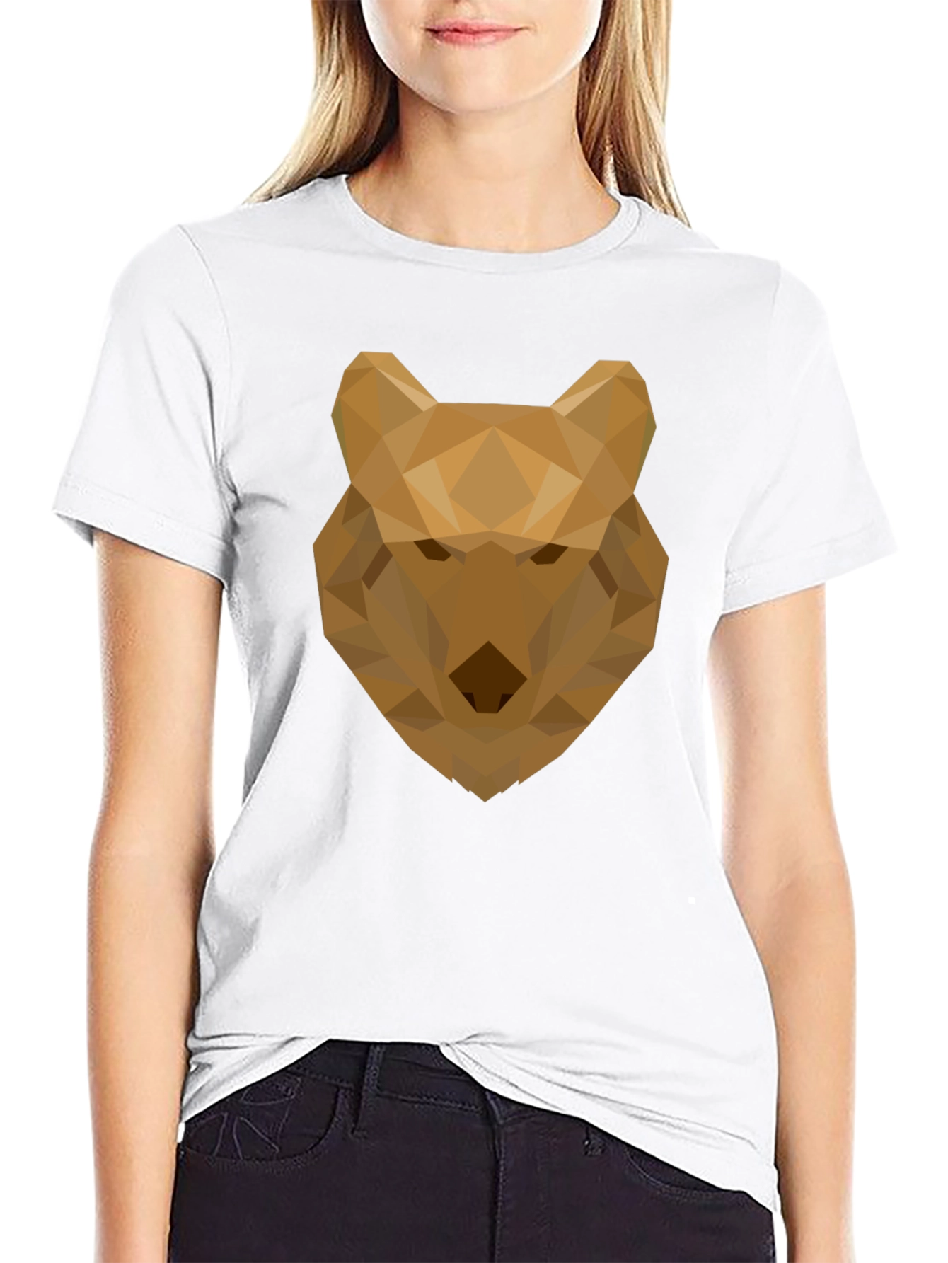 Geometric Wolf Graphic Tee - Modern Style