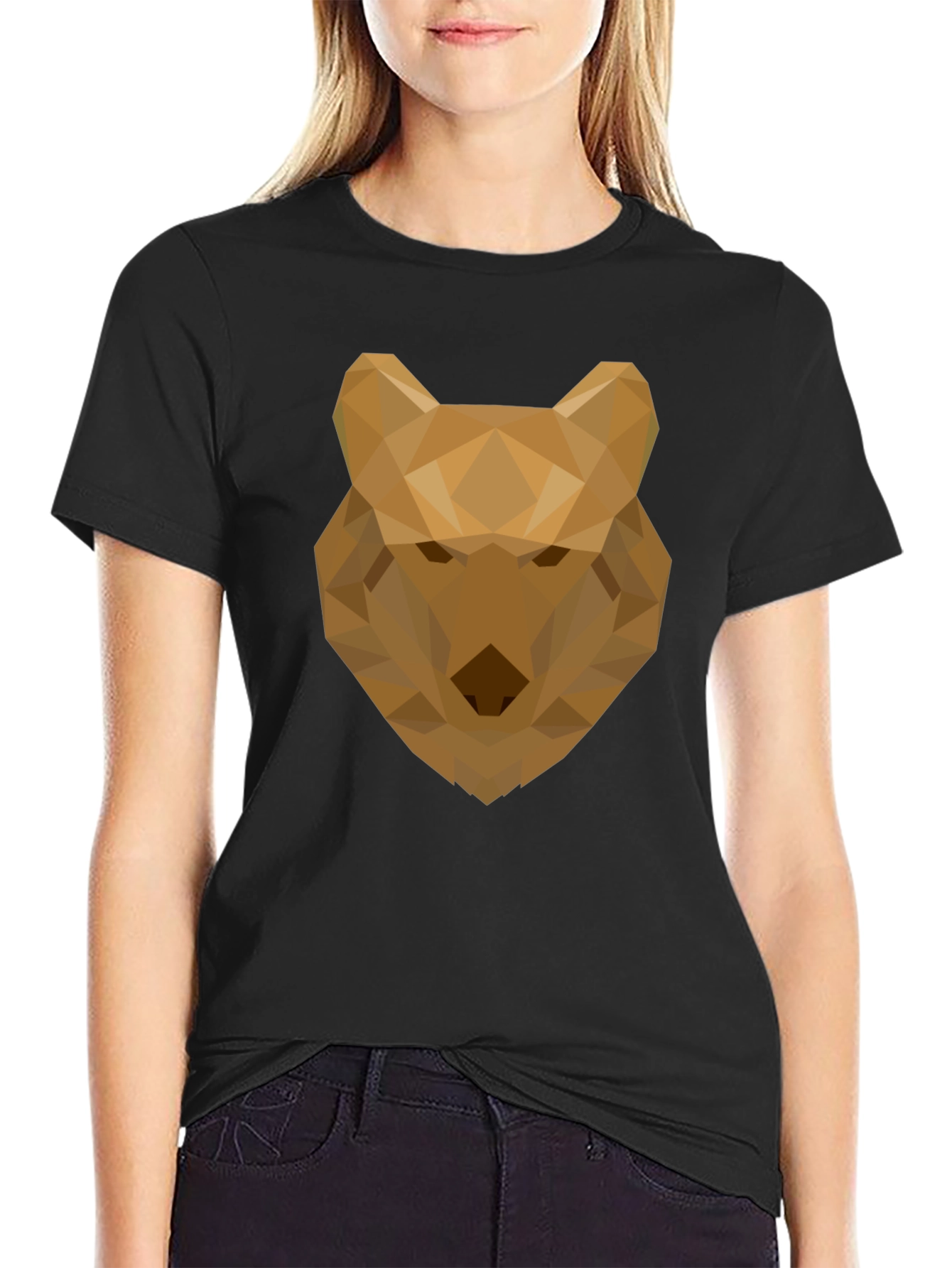 Geometric Wolf Graphic Tee - Modern Style