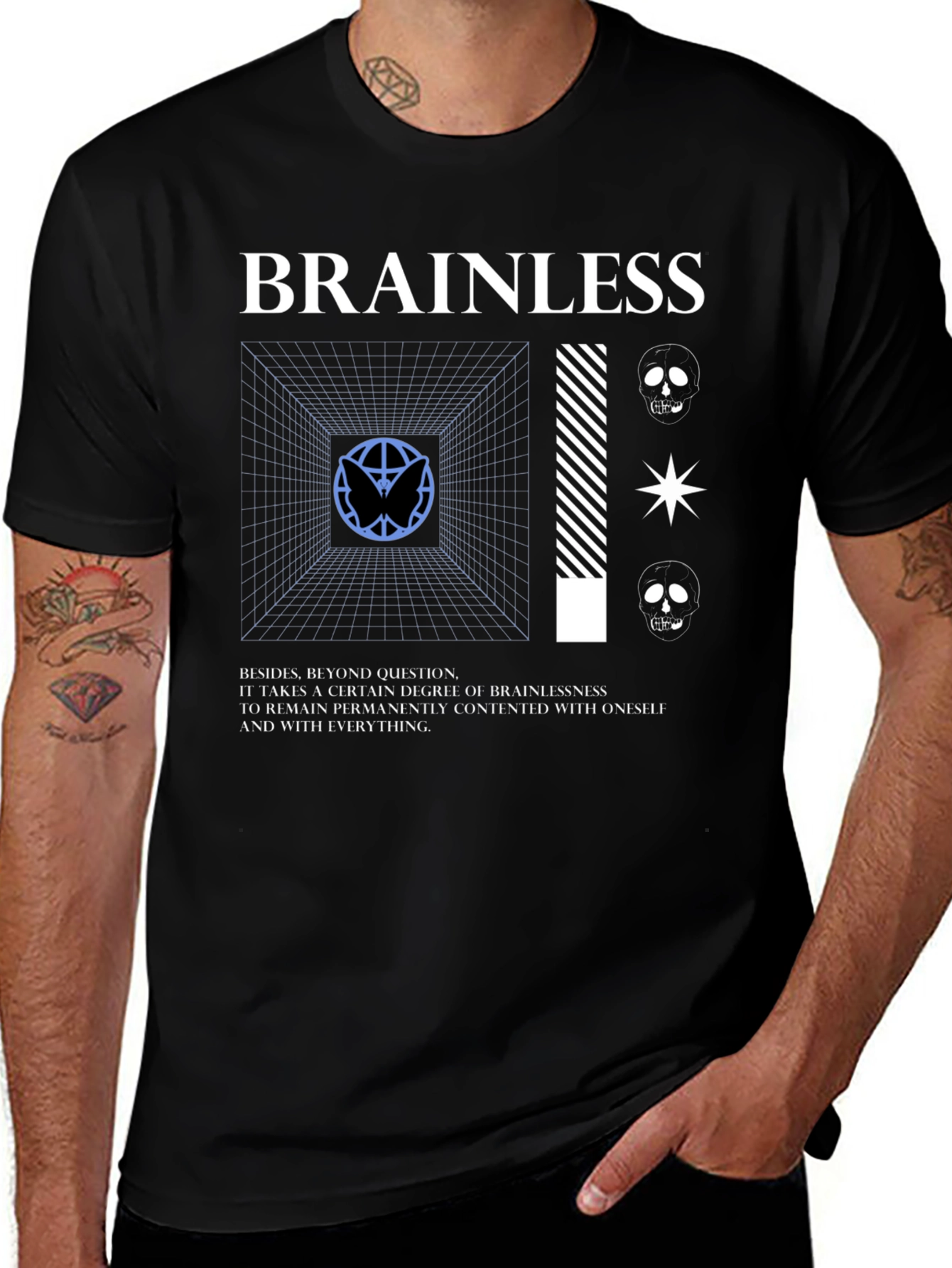 Brainless Graphic Tee - Edgy Streetwear T-Shirt