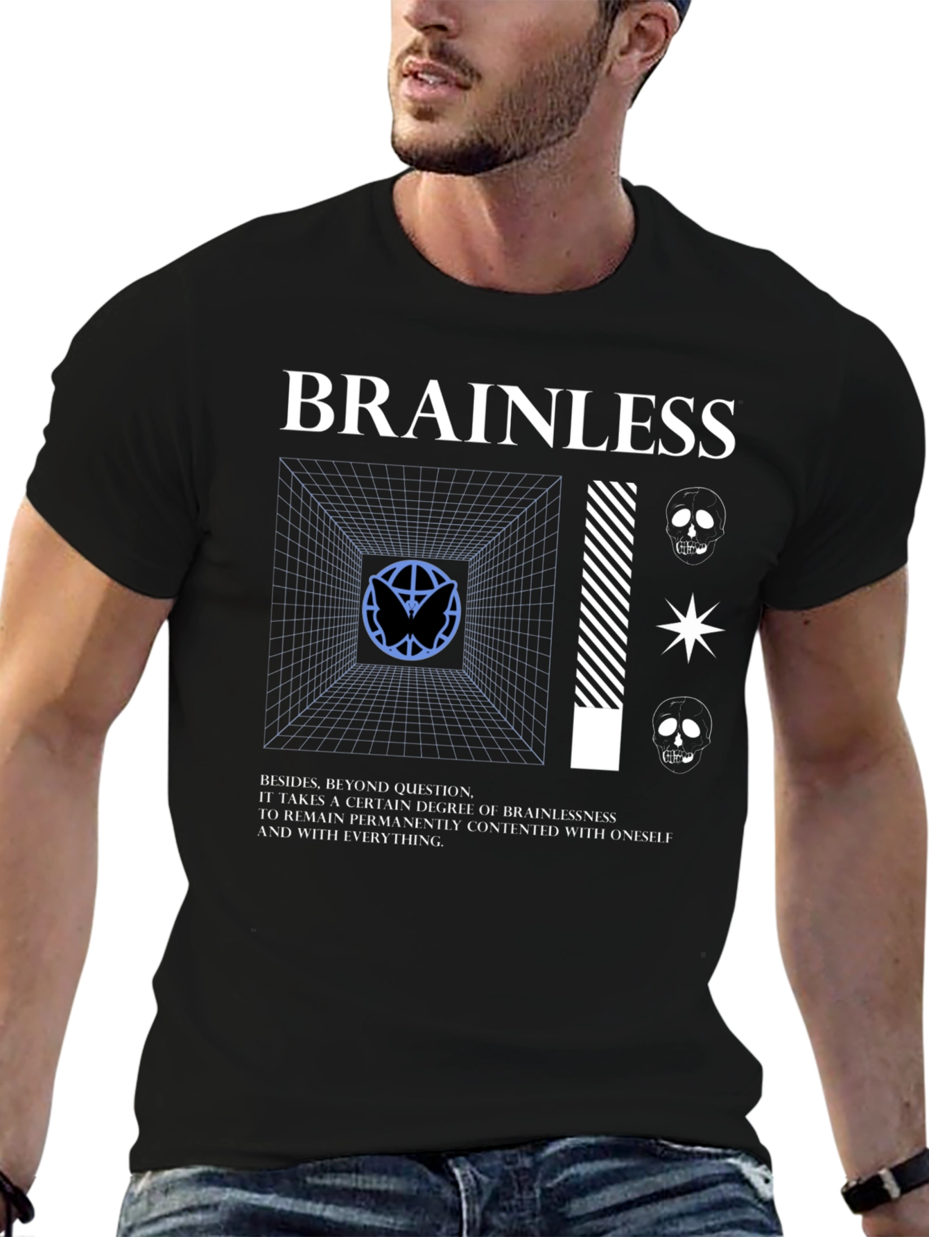 Brainless Graphic Tee - Edgy Streetwear T-Shirt