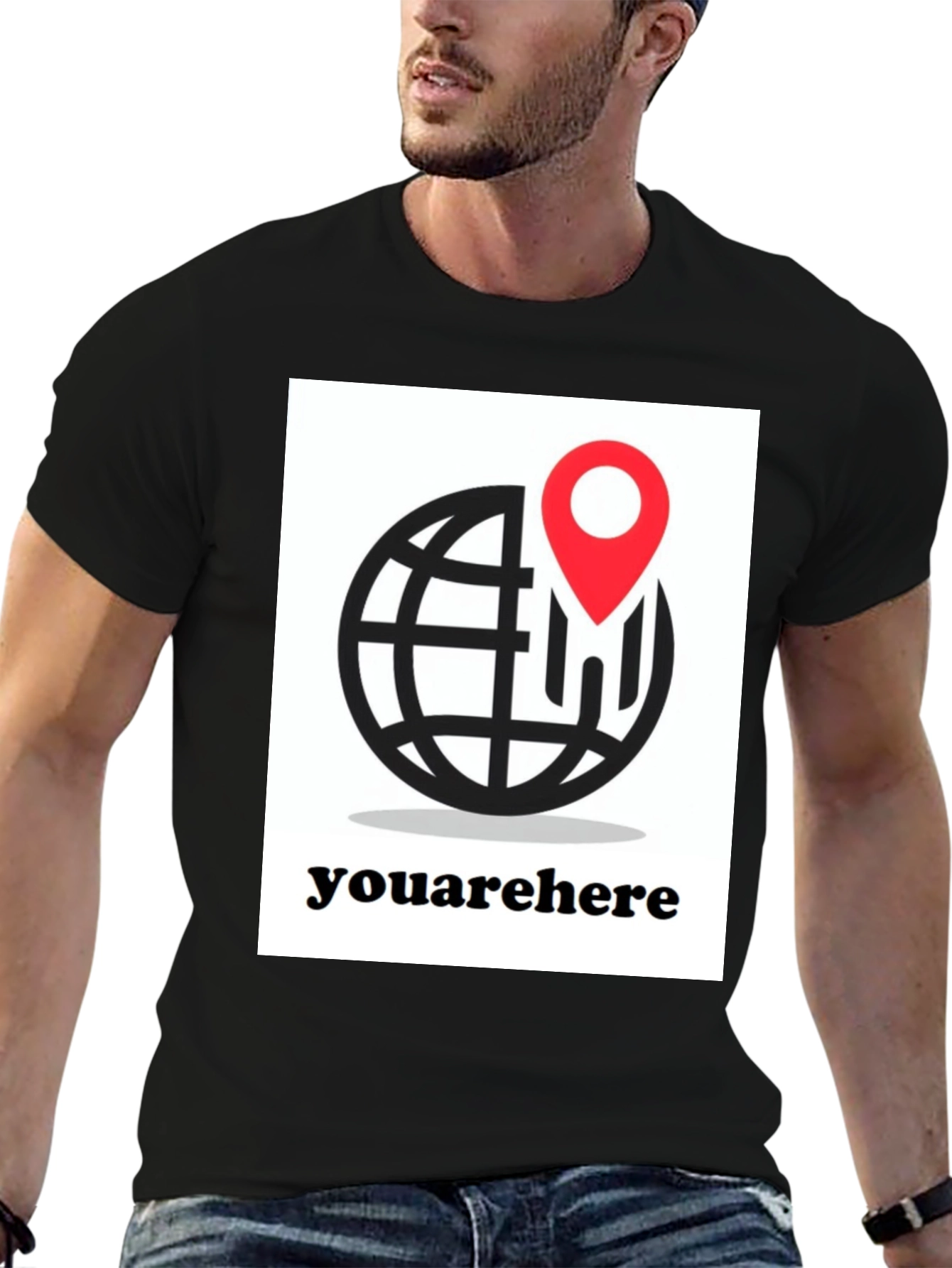 You Are Here T-Shirt - Globe and Location Pin