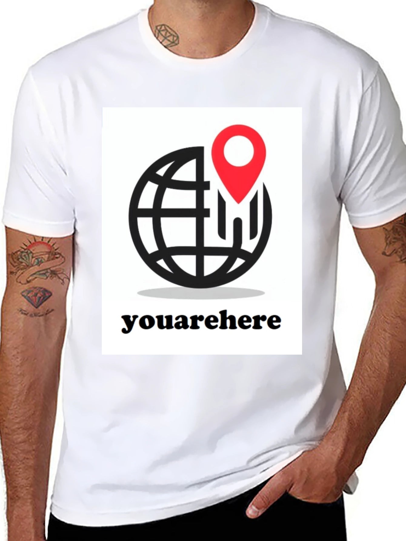 You Are Here T-Shirt - Globe and Location Pin