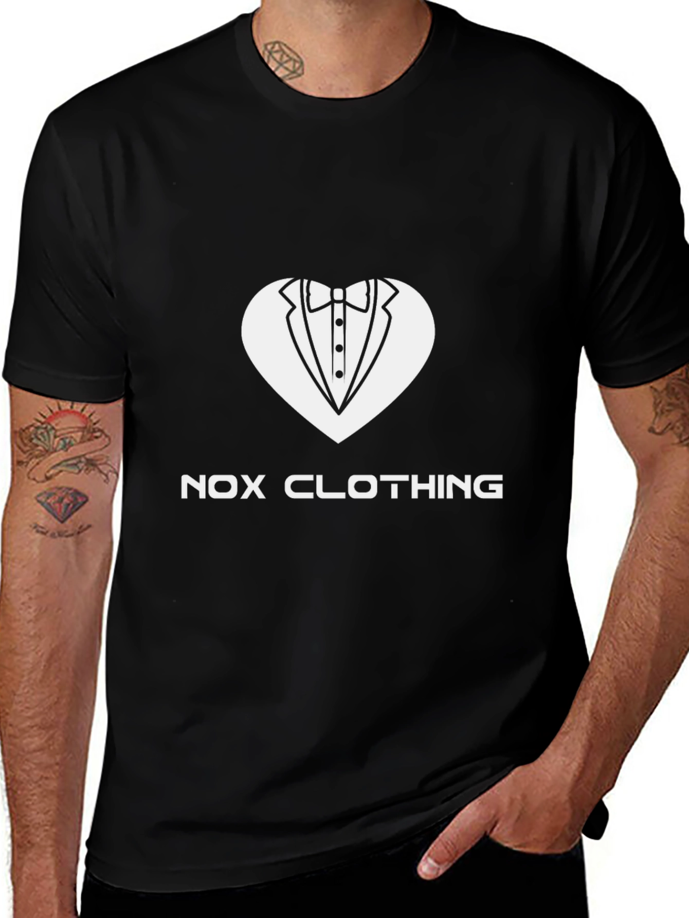 Nox Clothing Tuxedo Heart Graphic Tee - Black