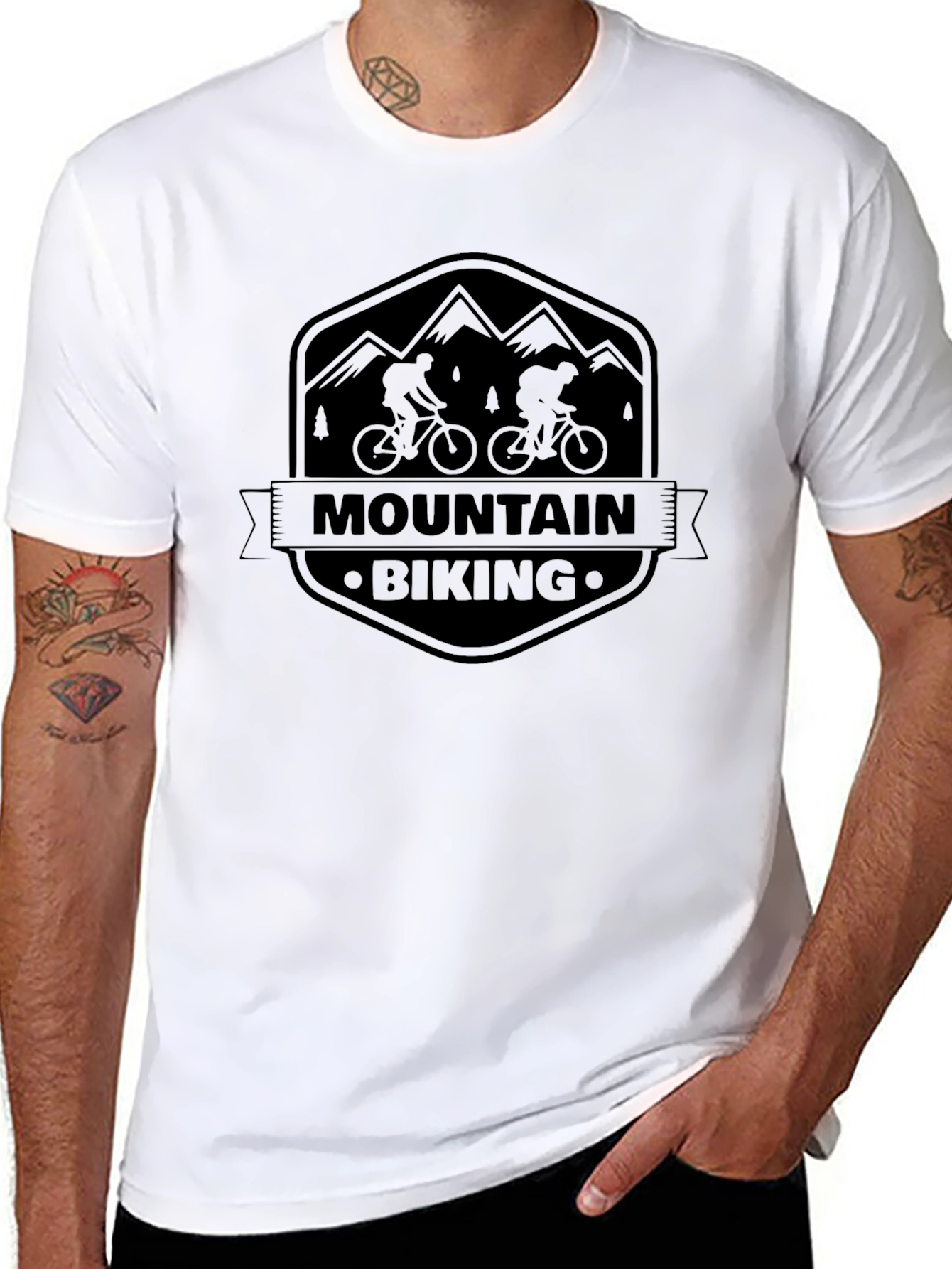 Mountain Biking Graphic Tee - Black