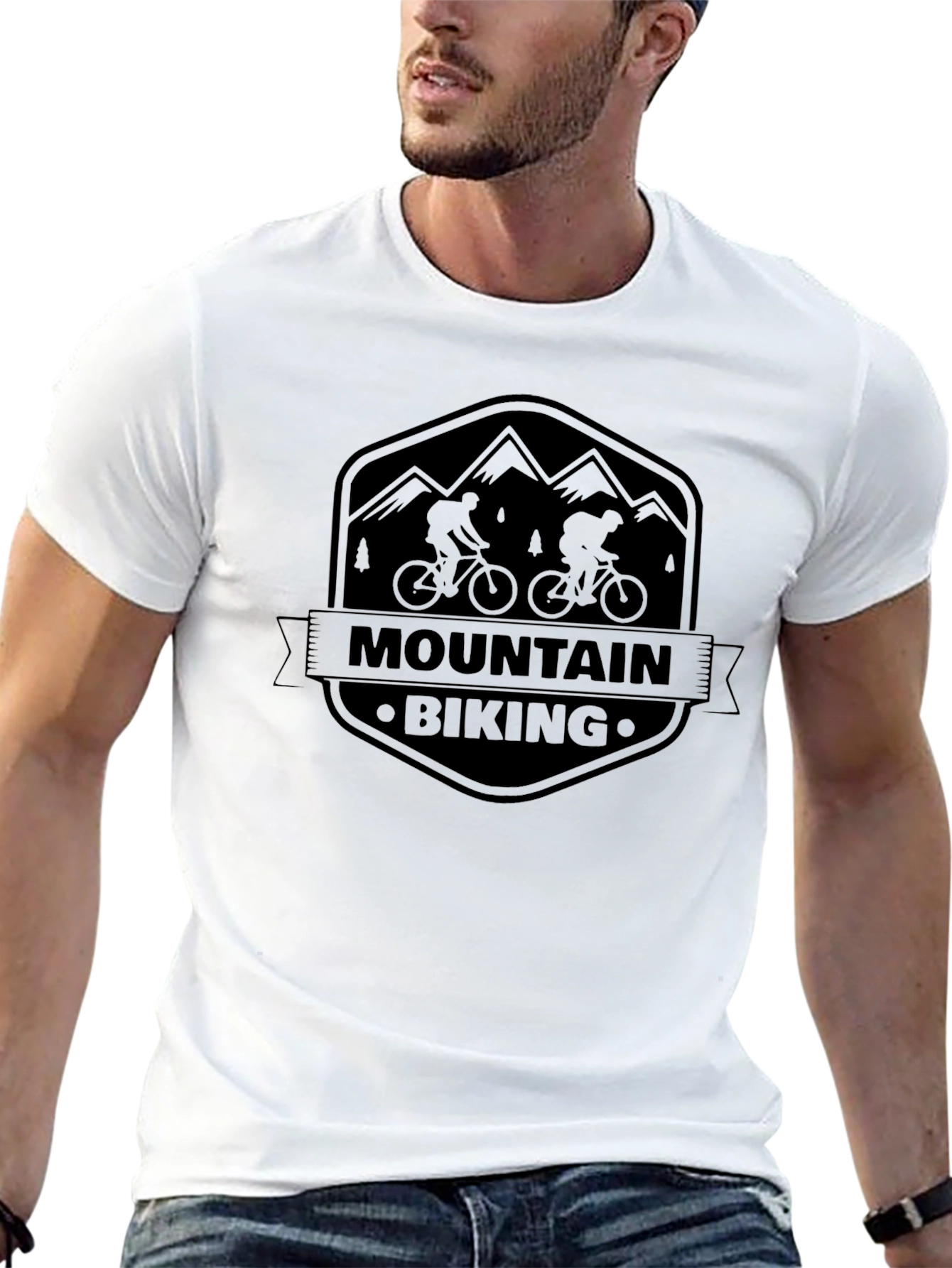 Mountain Biking Graphic Tee - Black