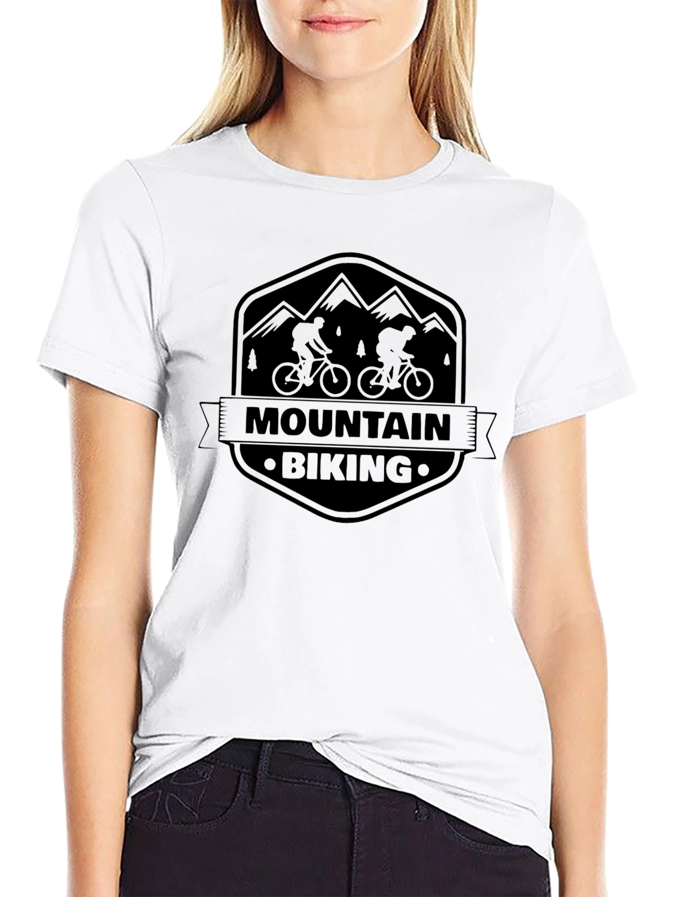 Mountain Biking Graphic Tee - Black