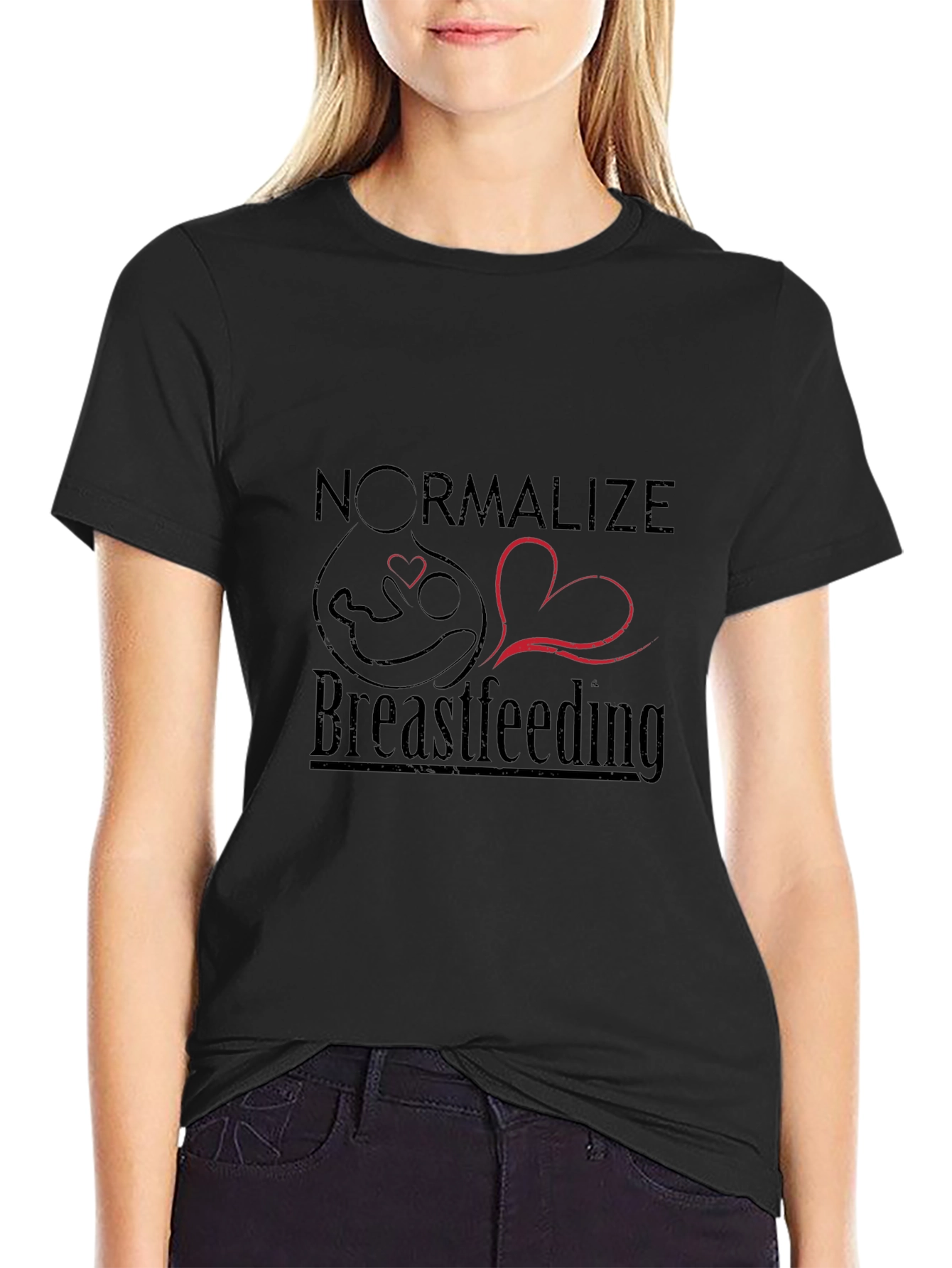 Normalize Breastfeeding Black Graphic Tee
