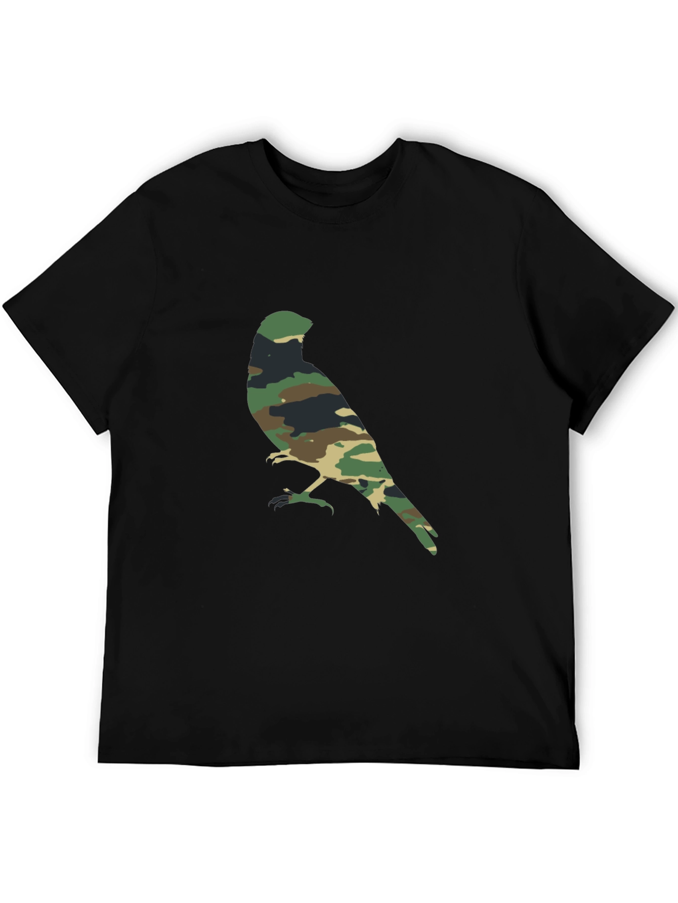 Camouflage Bird Graphic T-Shirt