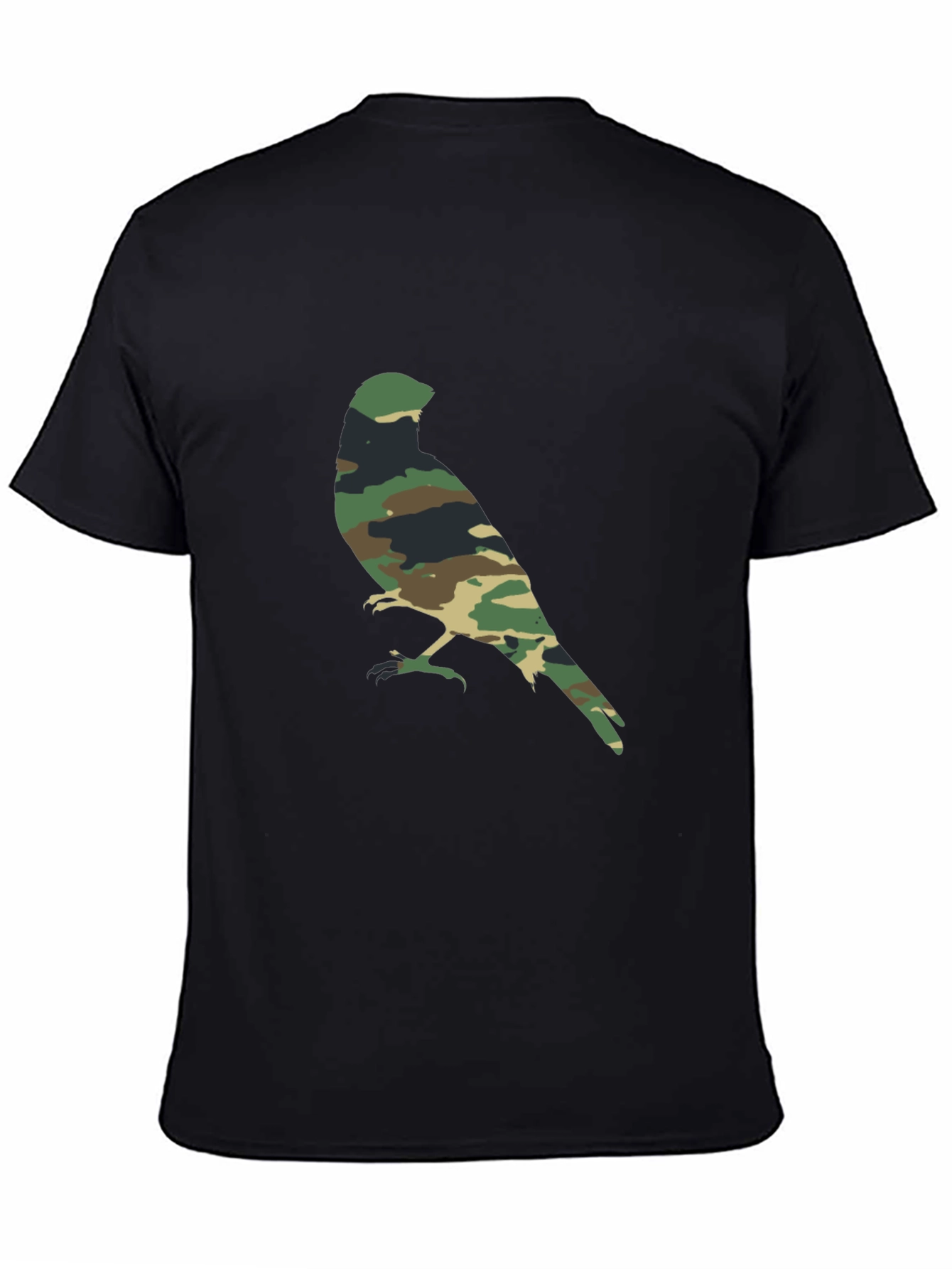 Camouflage Bird Graphic T-Shirt