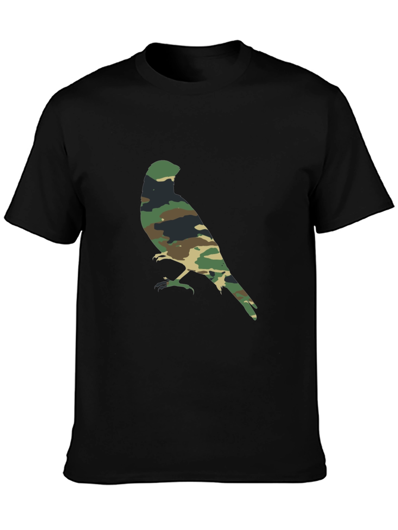 Camouflage Bird Graphic T-Shirt