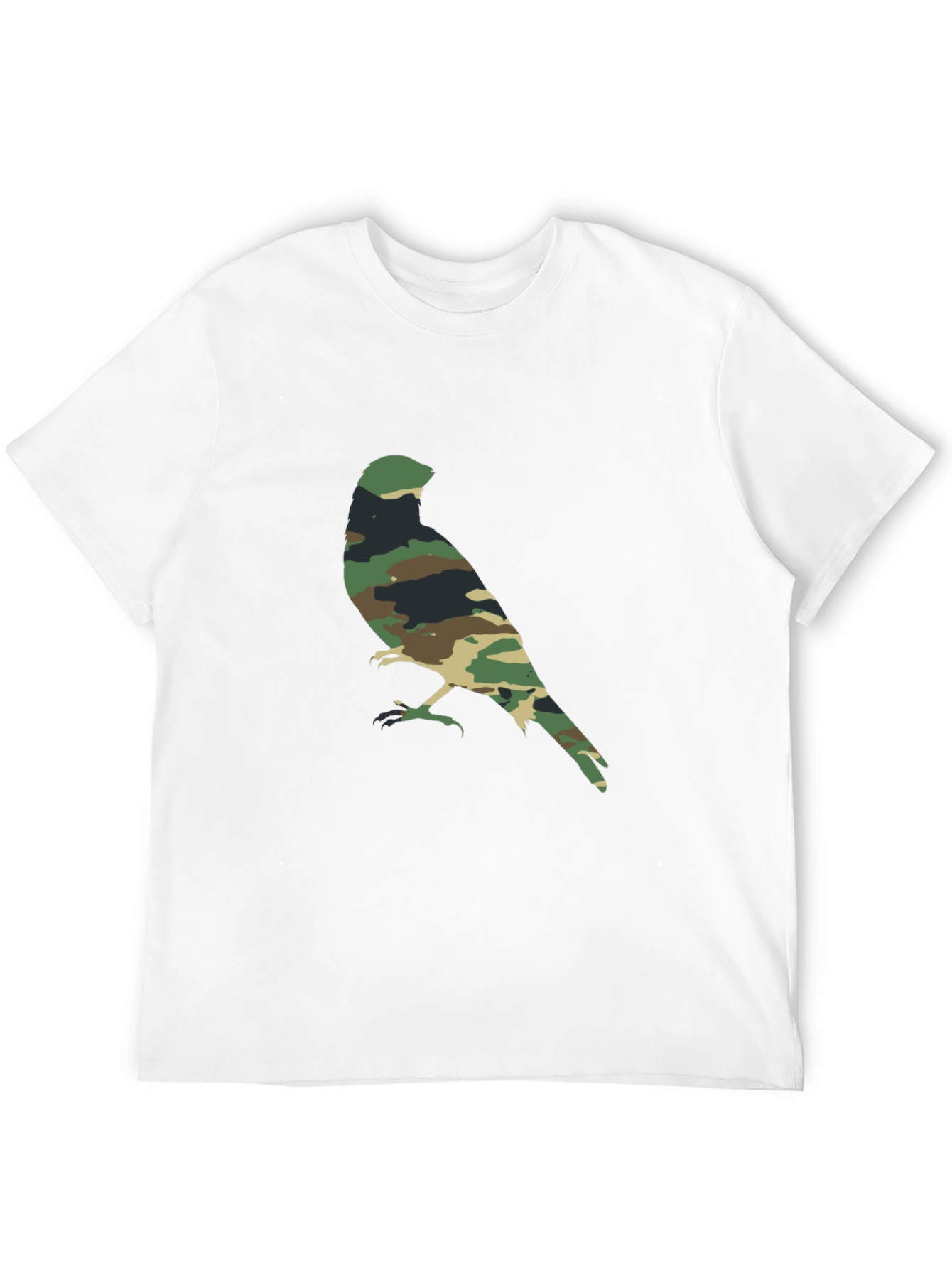 Camouflage Bird Graphic T-Shirt