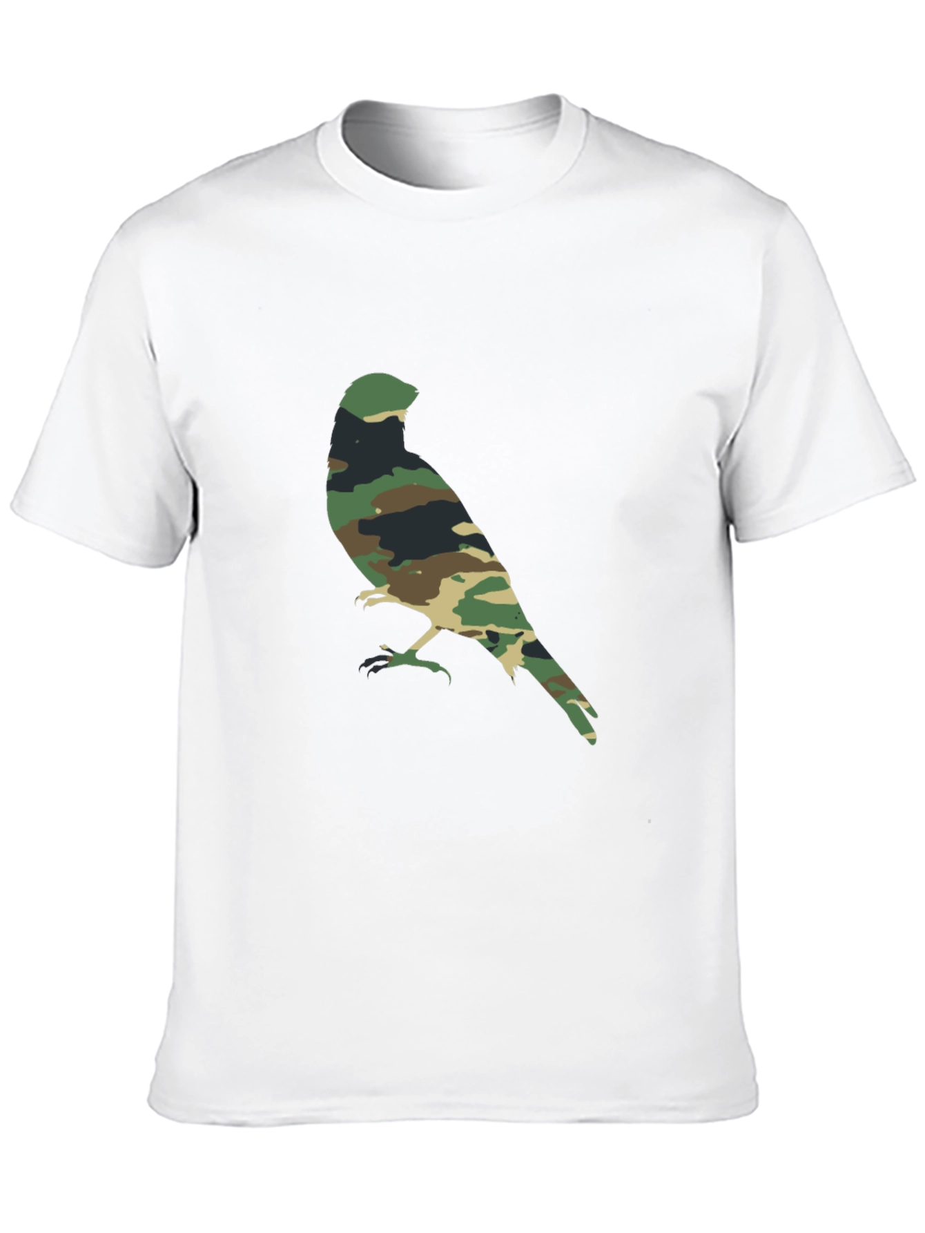 Camouflage Bird Graphic T-Shirt