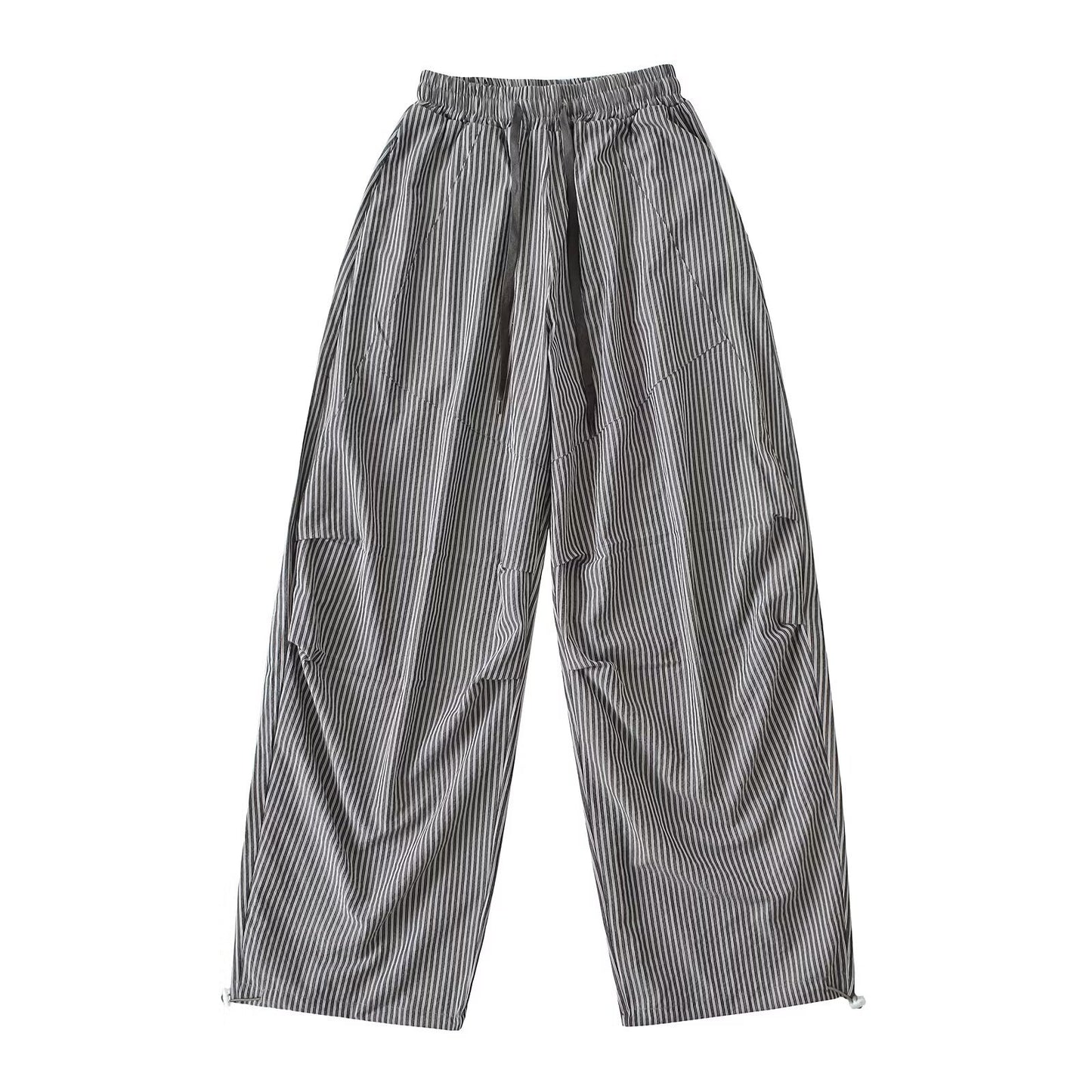 Striped wide leg workwear pants