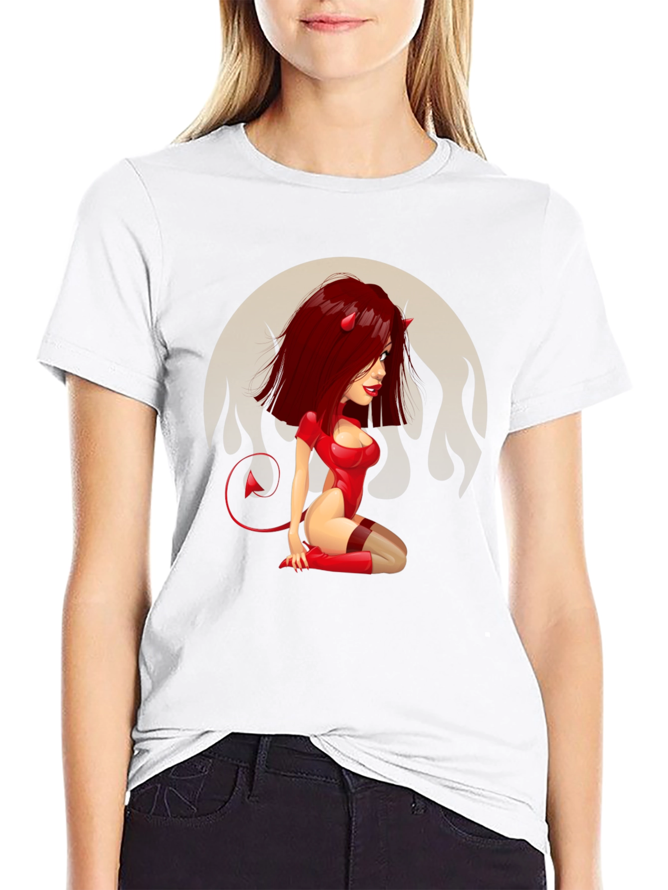 Devil Girl Graphic Tee - Mens Black T-Shirt