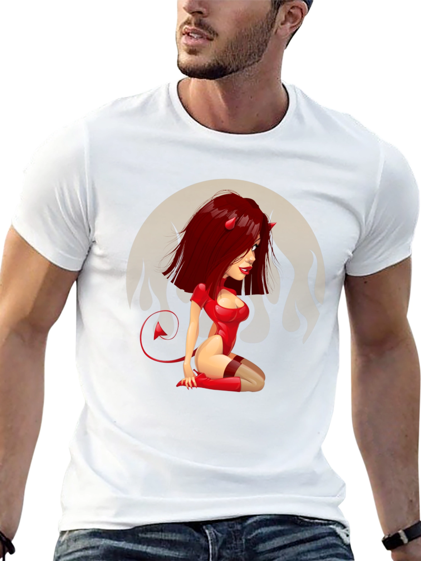 Devil Girl Graphic Tee - Mens Black T-Shirt