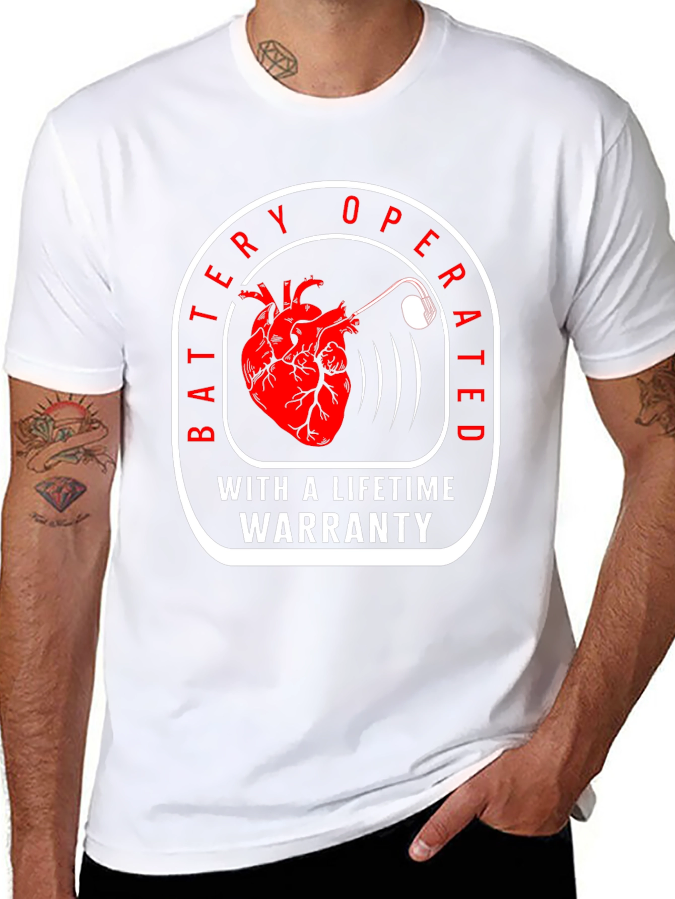 Battery Operated Lifetime Warranty Funny T-Shirt