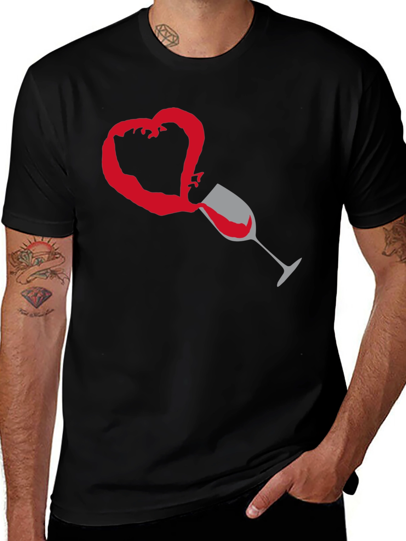 Wine Heart T-Shirt - Valentines Day Gift