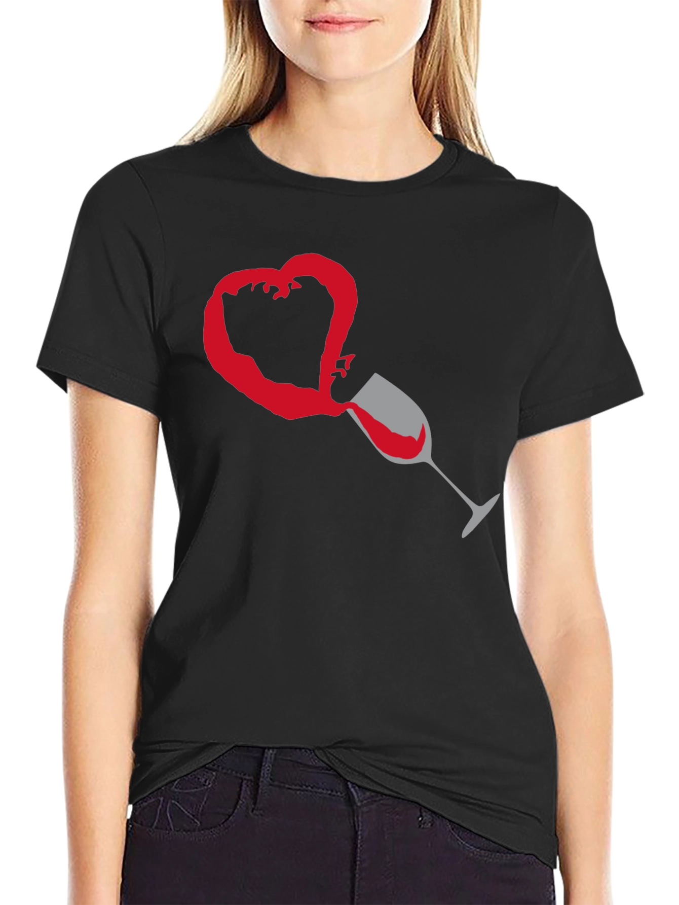 Wine Heart T-Shirt - Valentines Day Gift