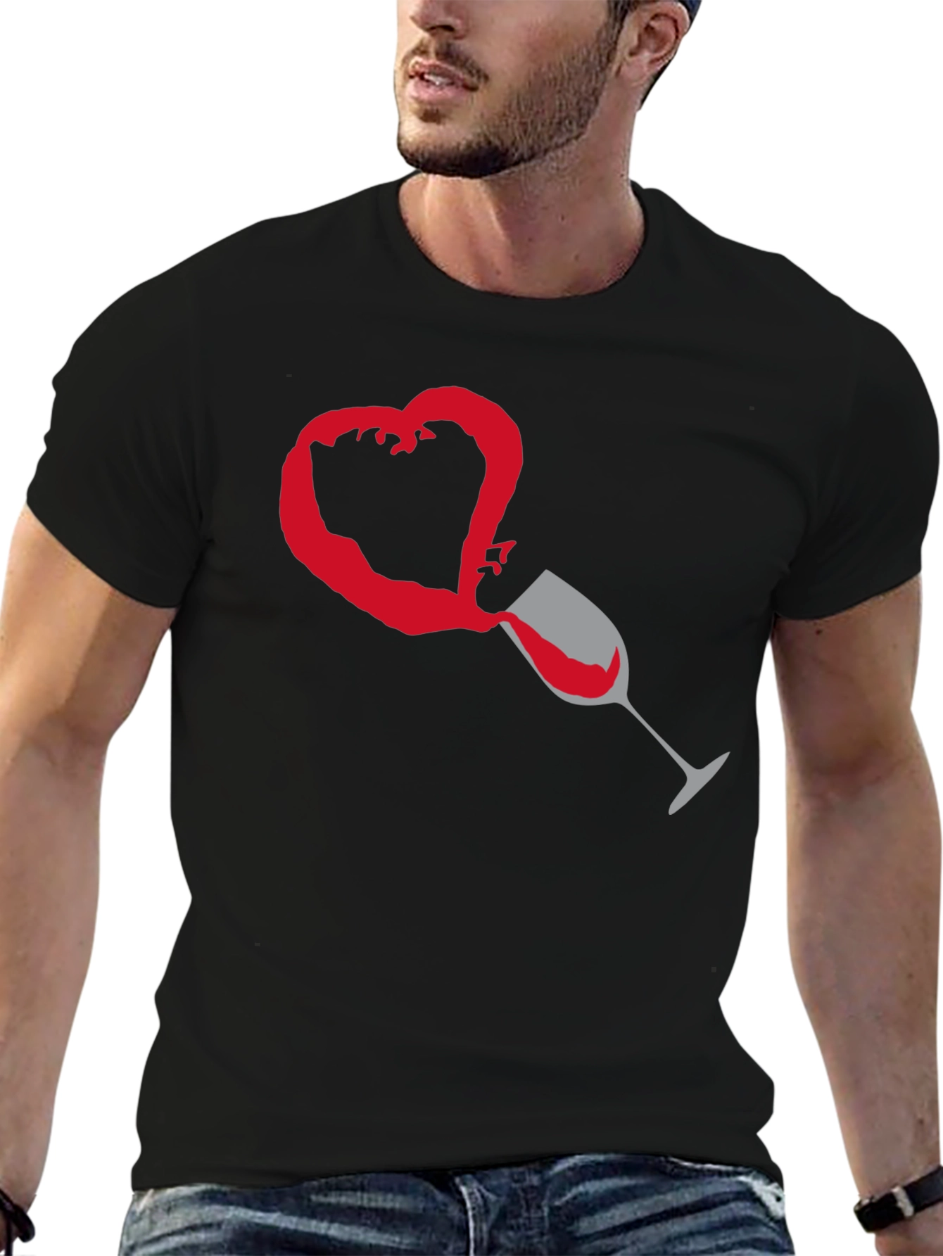 Wine Heart T-Shirt - Valentines Day Gift