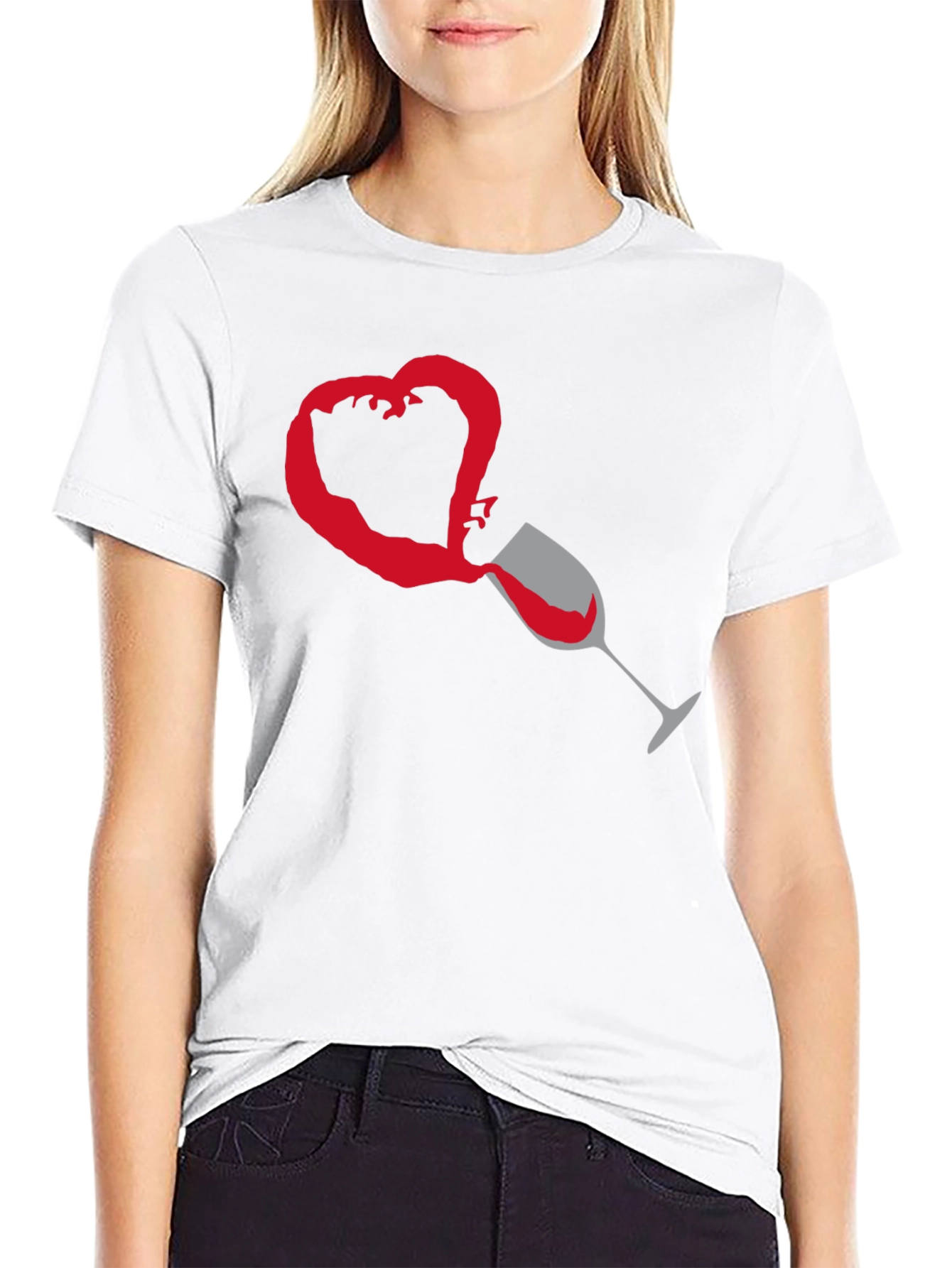 Wine Heart T-Shirt - Valentines Day Gift