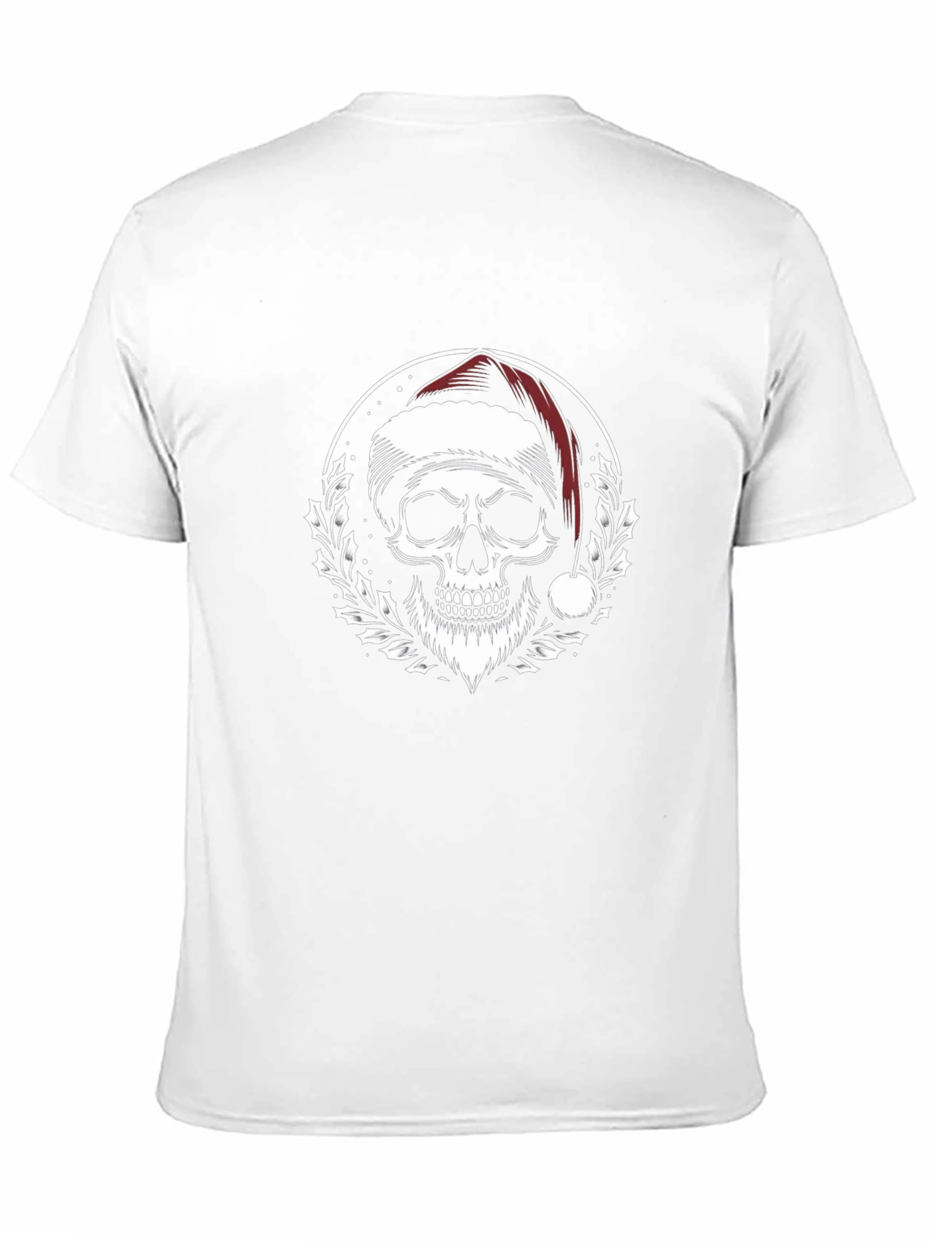 Santa Skull Graphic Tee - Holiday Humor