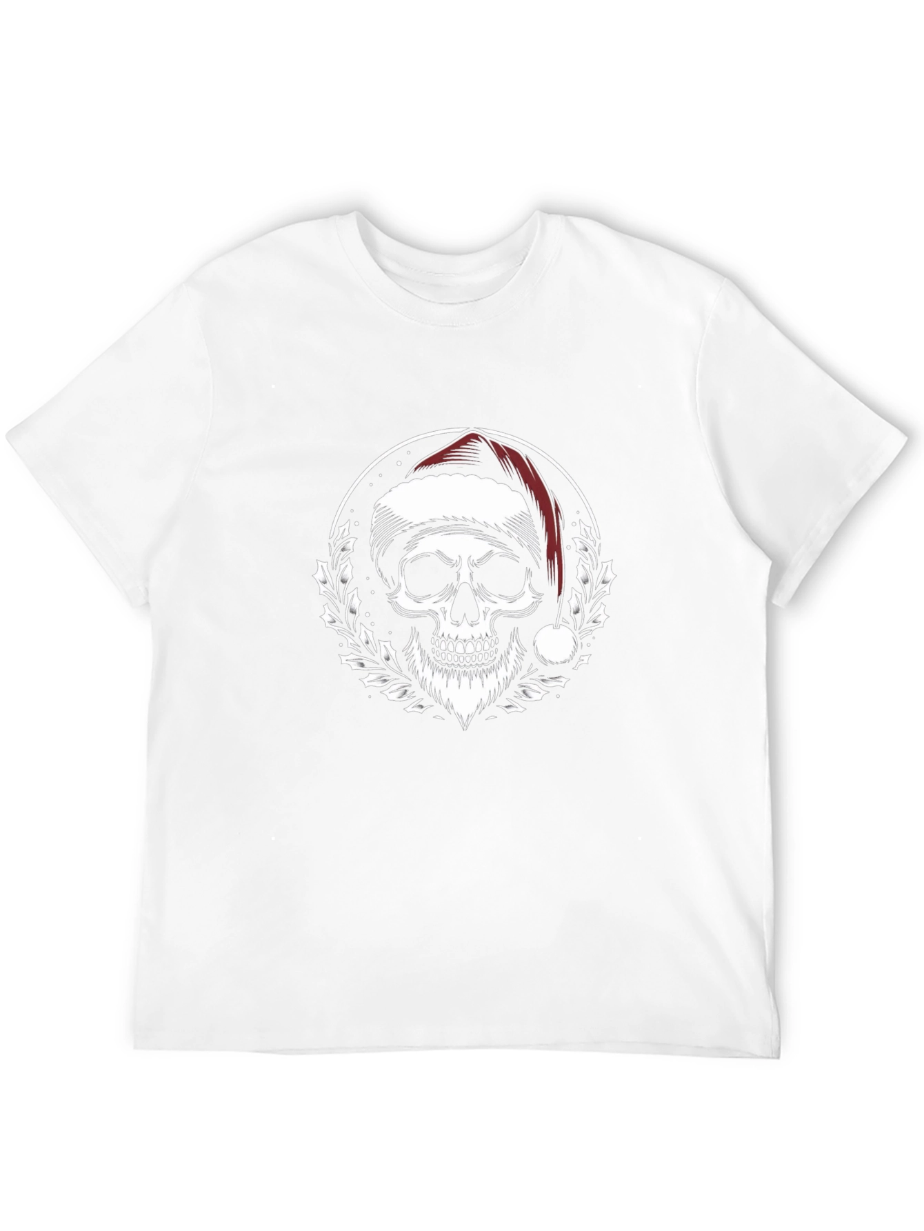 Santa Skull Graphic Tee - Holiday Humor