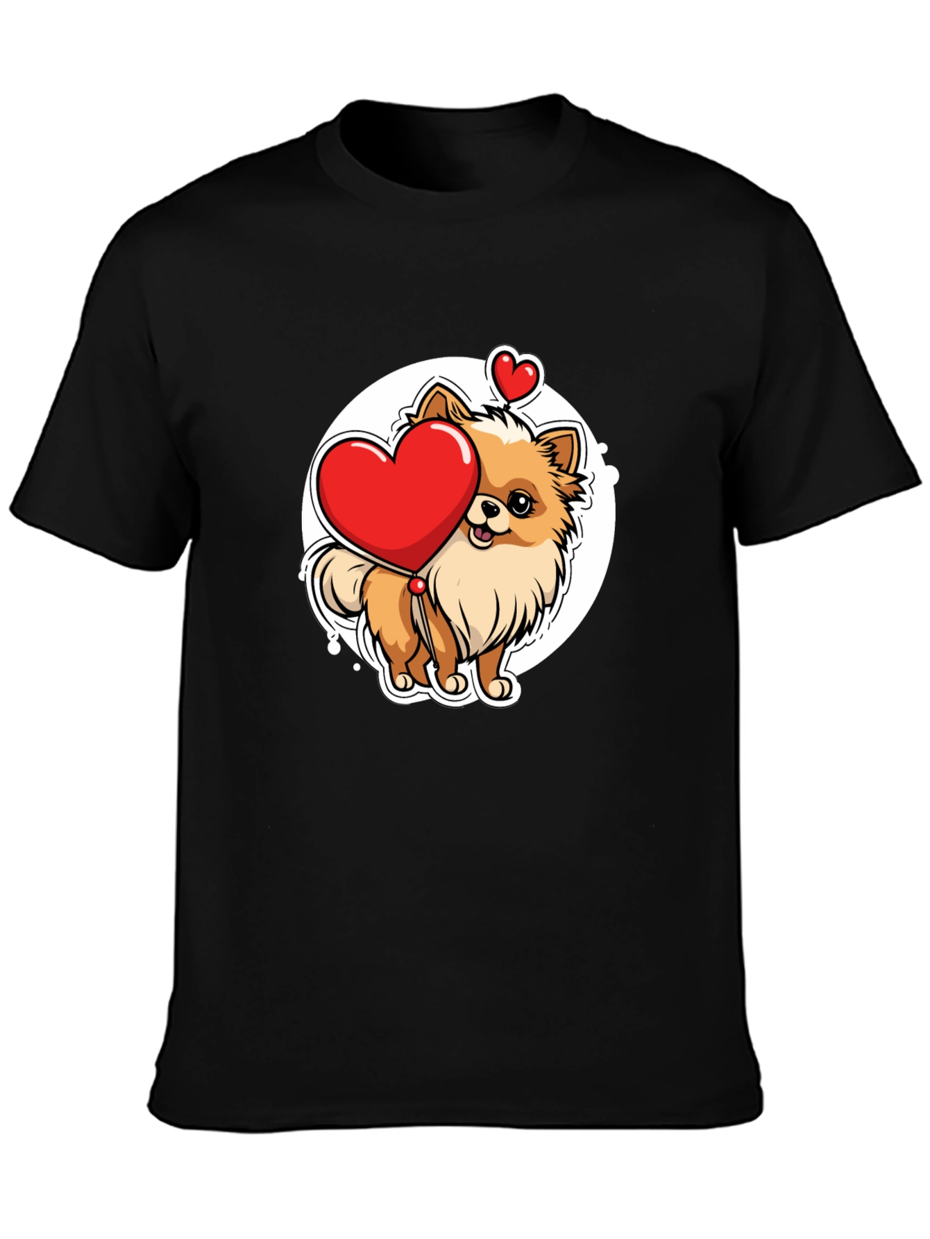 Pomeranian Heart Balloon T-Shirt – Cute Dog Lover Graphic Tee Gift
