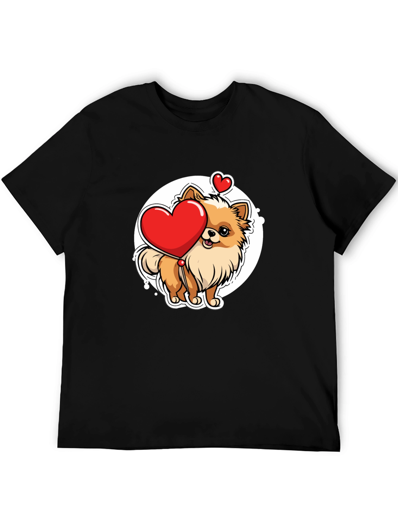Pomeranian Heart Balloon T-Shirt – Cute Dog Lover Graphic Tee Gift