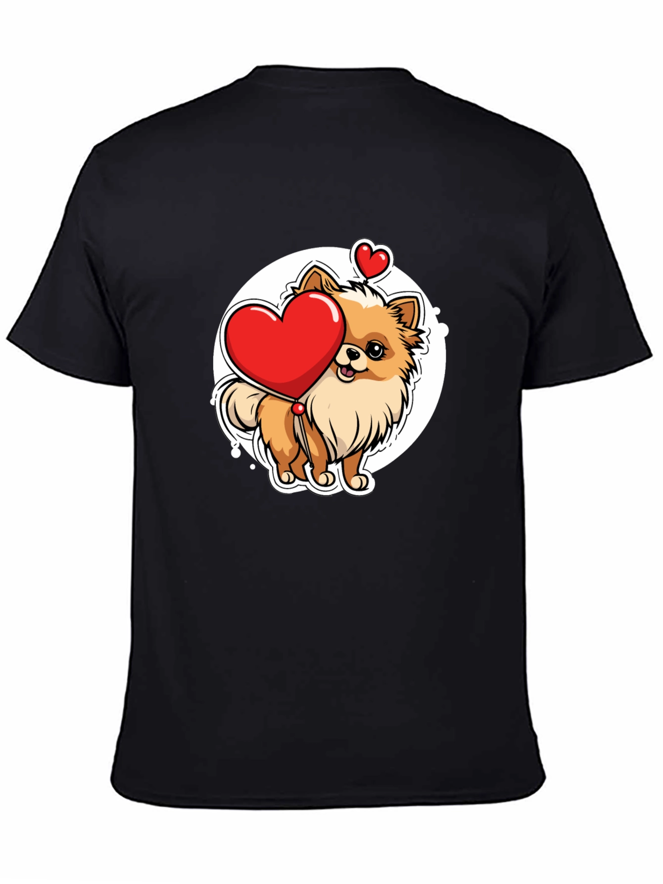 Pomeranian Heart Balloon T-Shirt – Cute Dog Lover Graphic Tee Gift