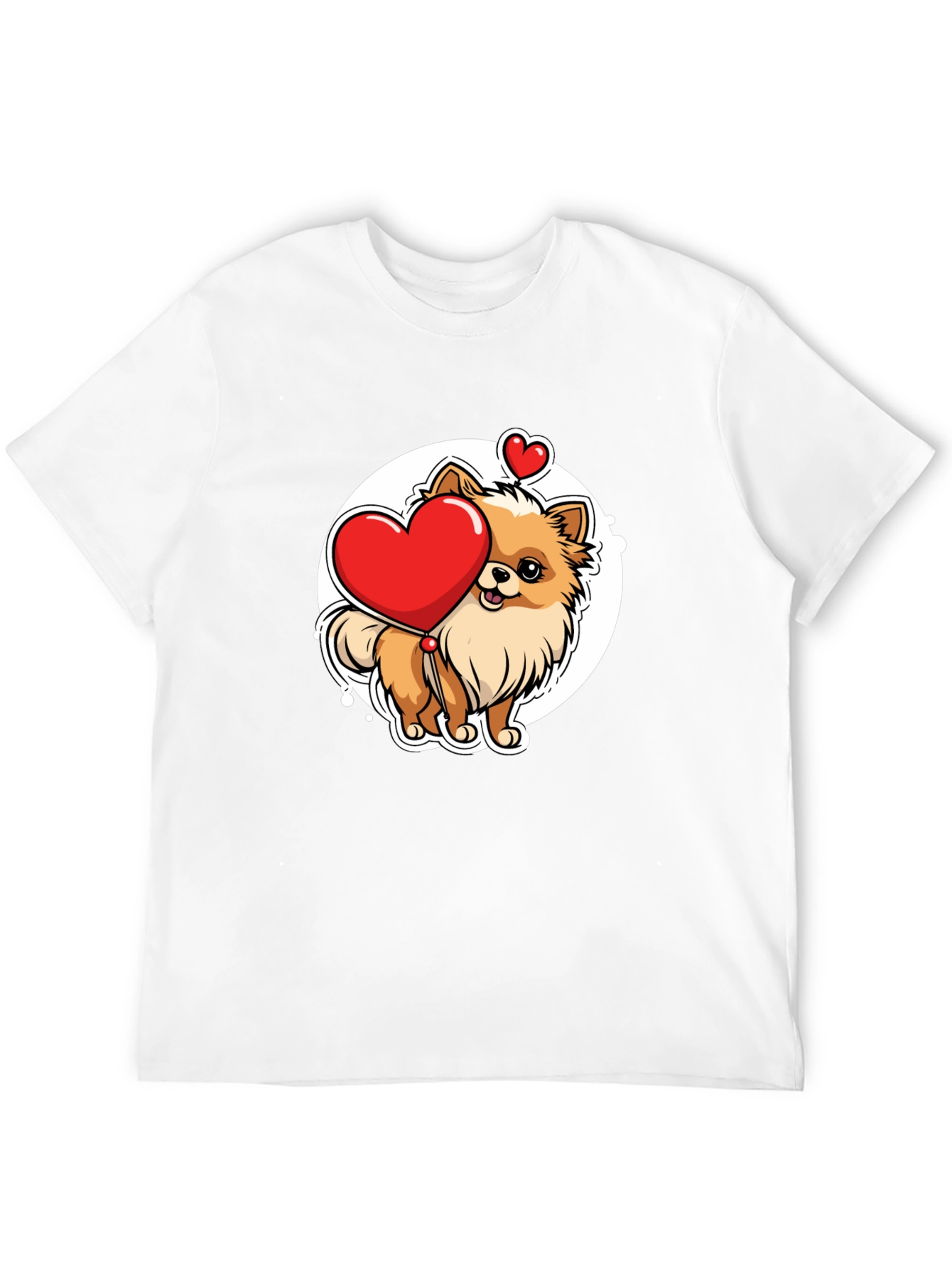 Pomeranian Heart Balloon T-Shirt – Cute Dog Lover Graphic Tee Gift