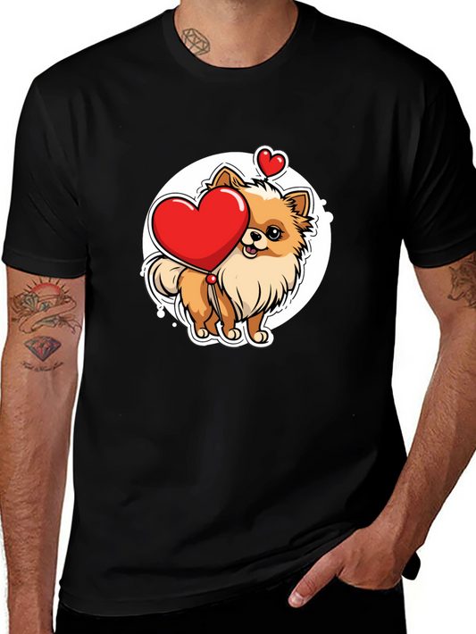Pomeranian Heart Balloon T-Shirt – Cute Dog Lover Graphic Tee Gift