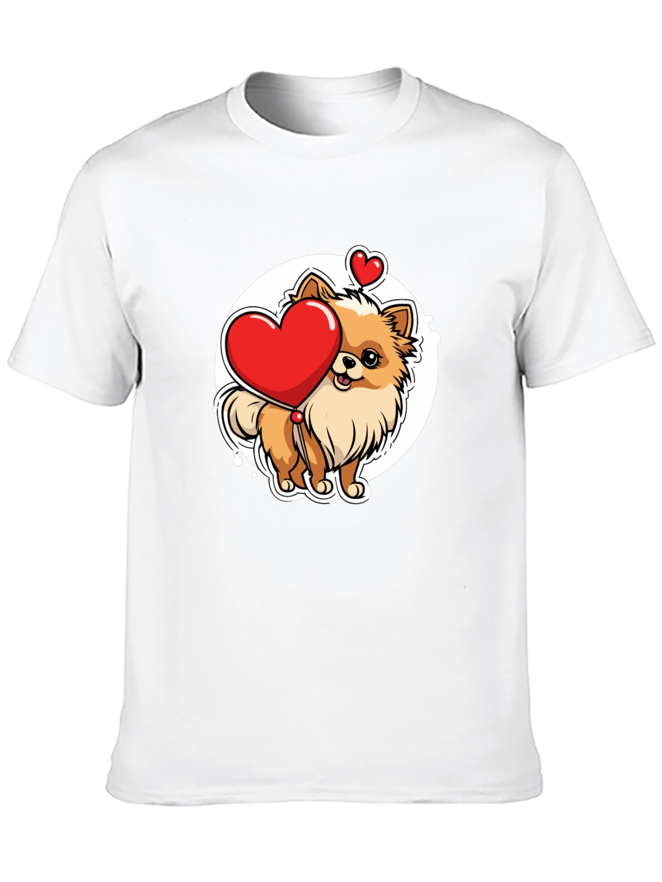 Pomeranian Heart Balloon T-Shirt – Cute Dog Lover Graphic Tee Gift