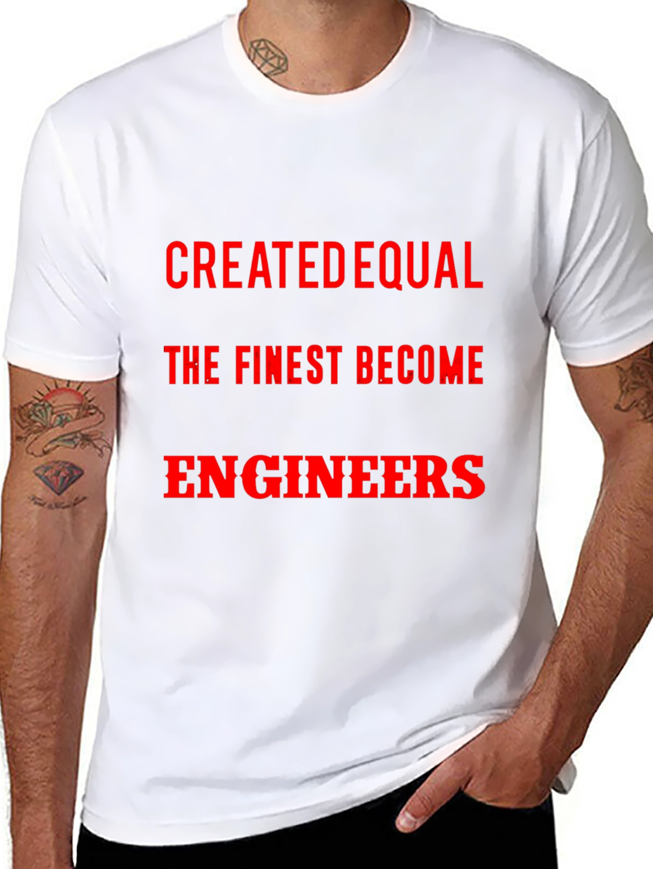 Created Equal The Finest Become Engineers T-Shirt