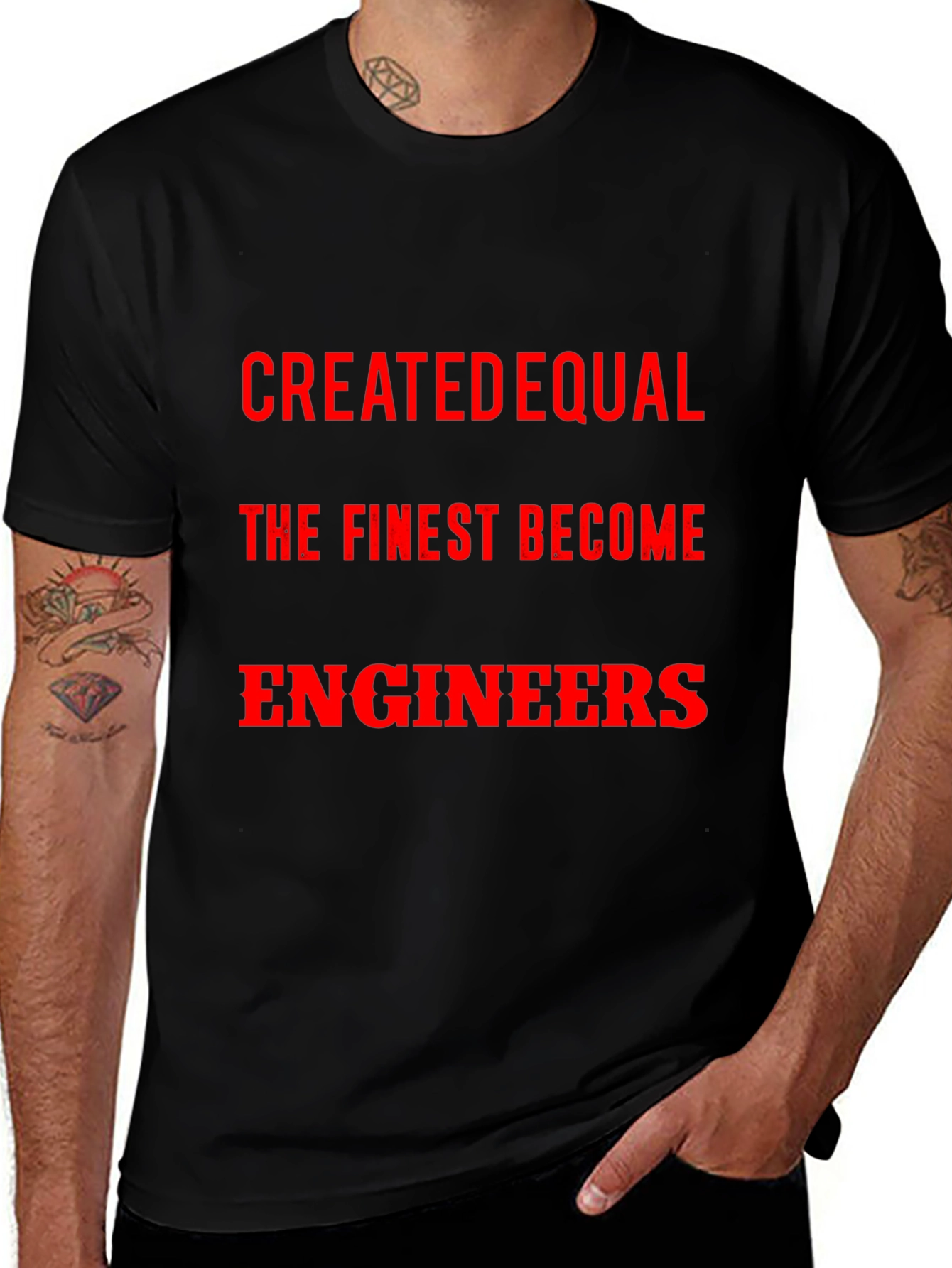 Created Equal The Finest Become Engineers T-Shirt