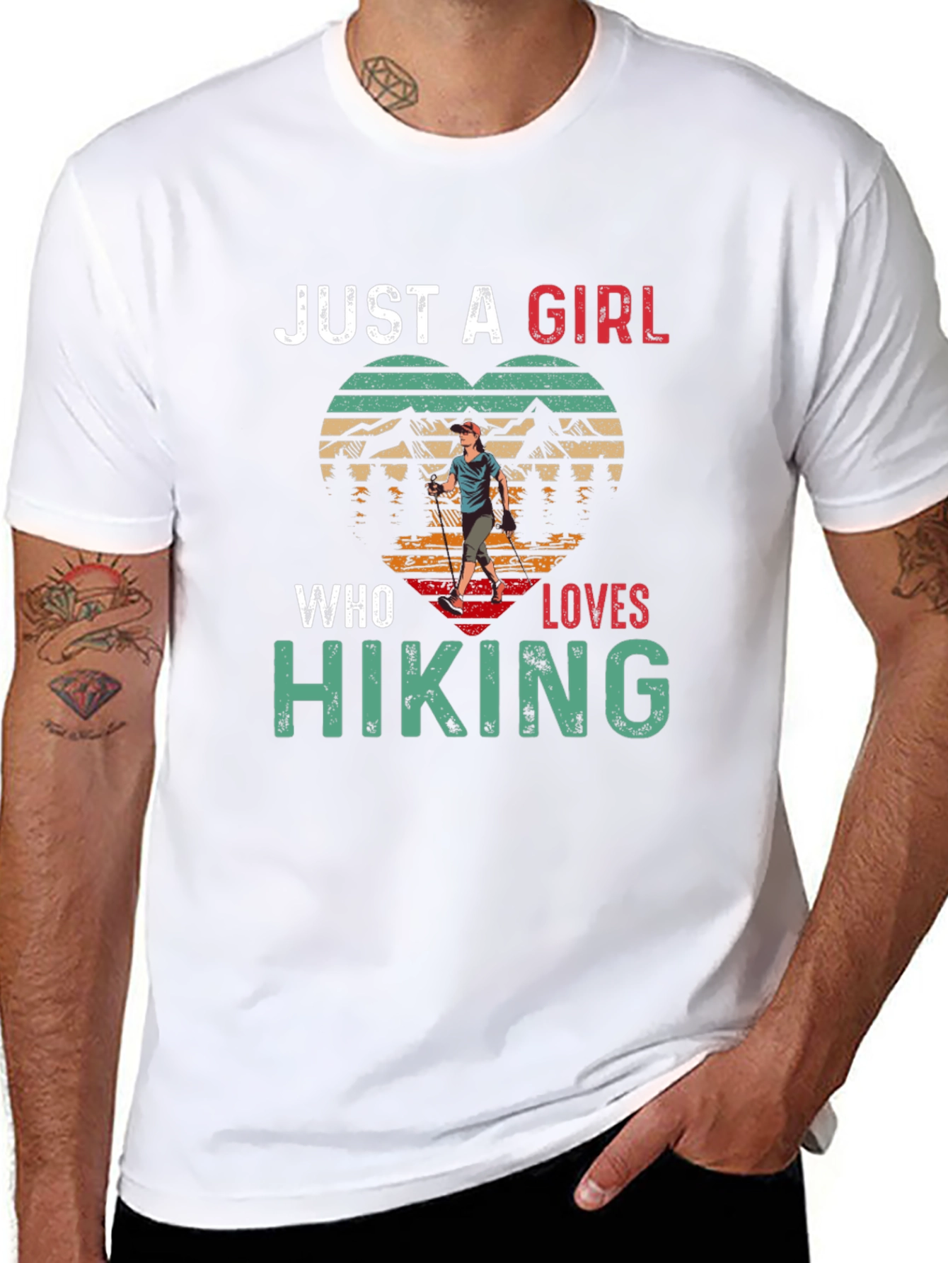 Just a Girl Who Loves Hiking Graphic T-Shirt