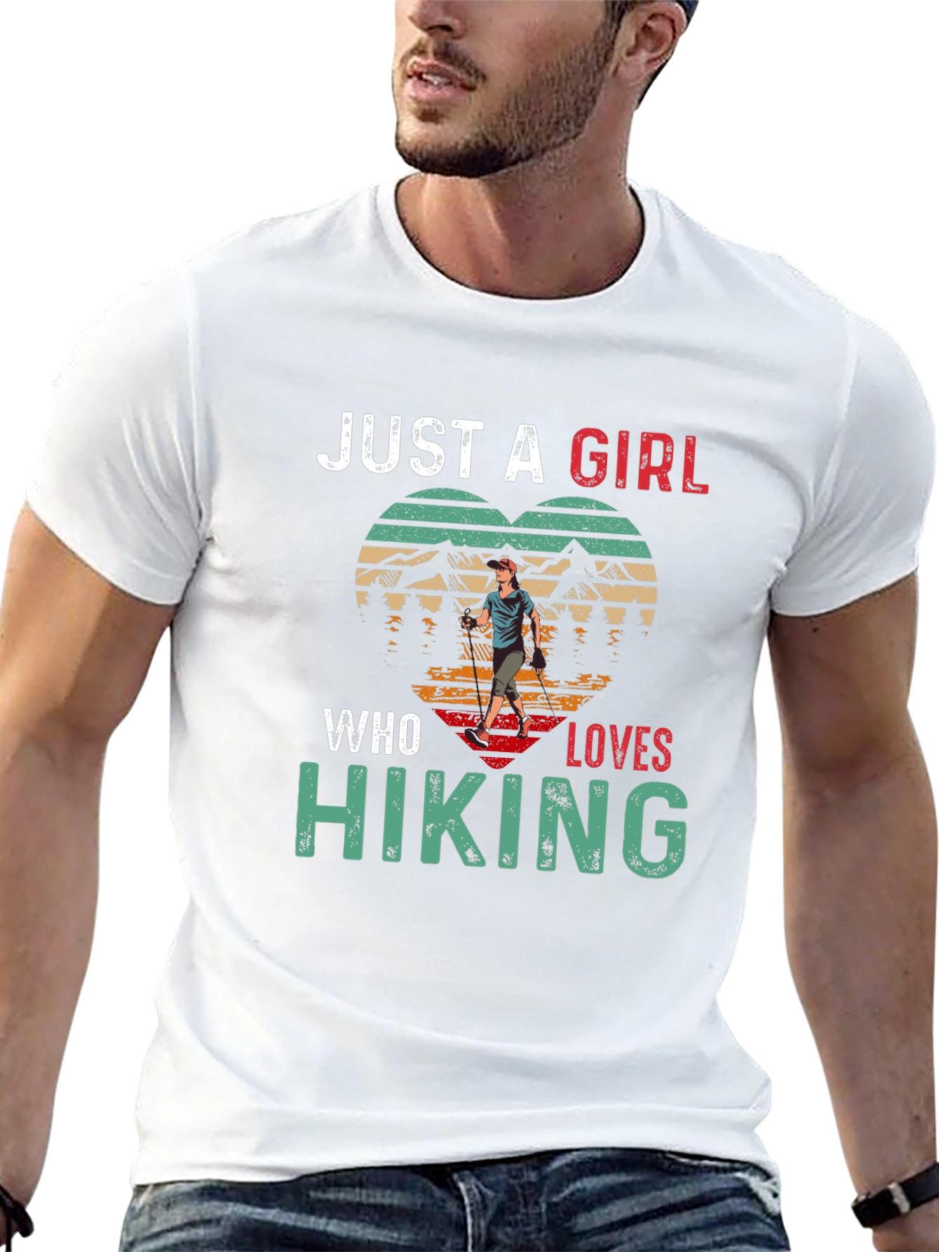 Just a Girl Who Loves Hiking Graphic T-Shirt