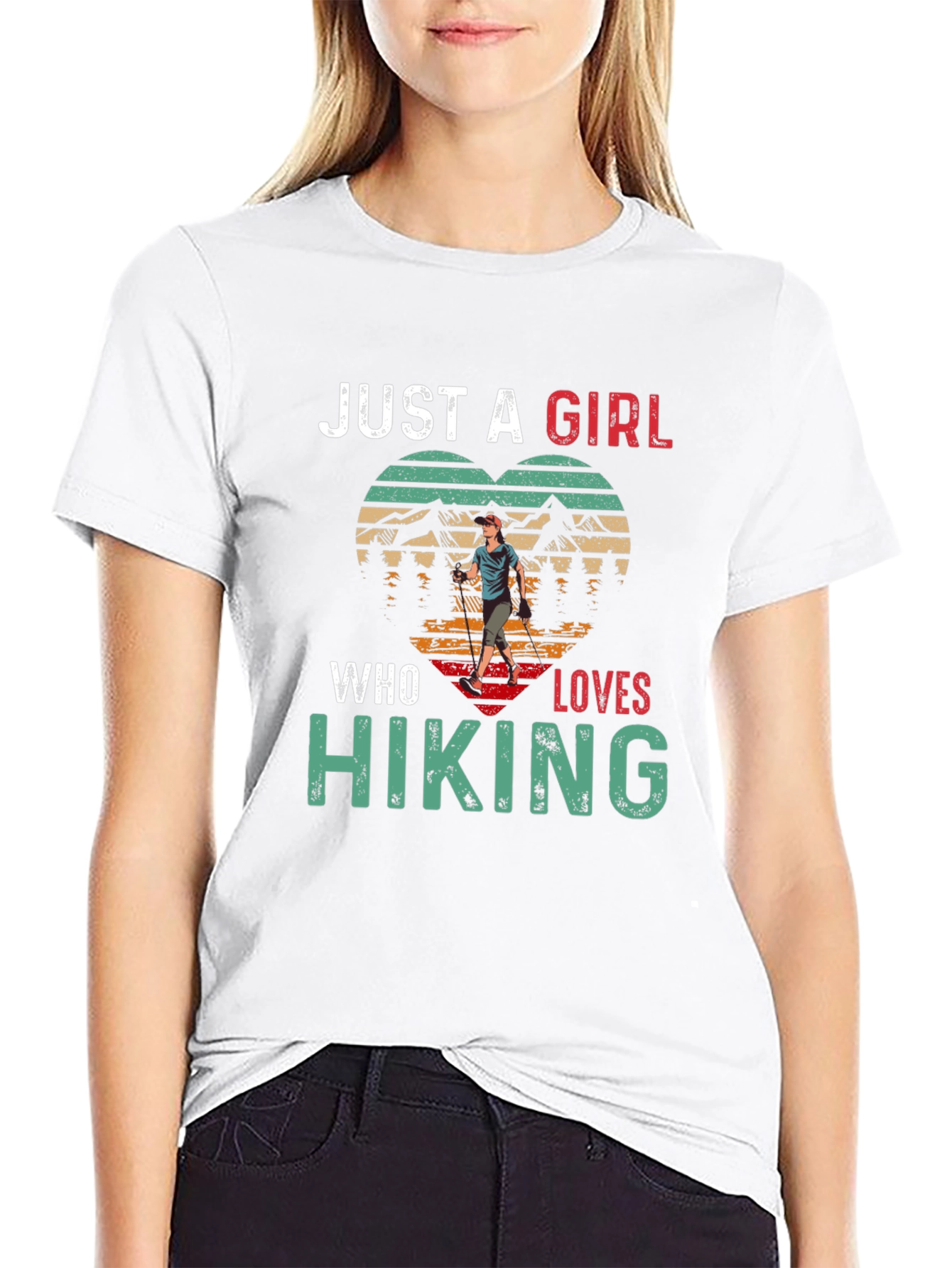 Just a Girl Who Loves Hiking Graphic T-Shirt