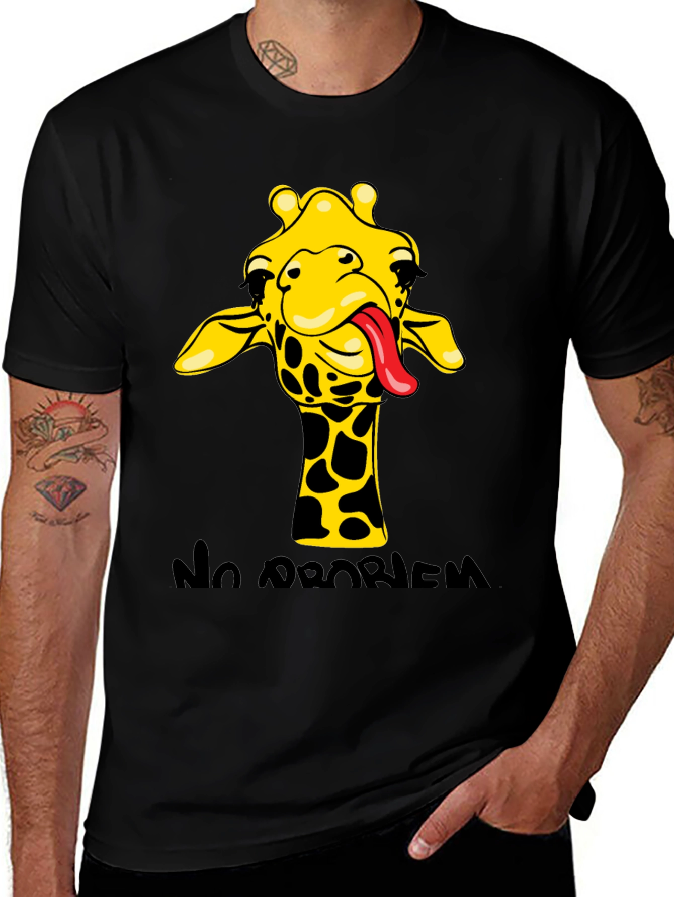 Funny Giraffe No Problem Graphic Tee