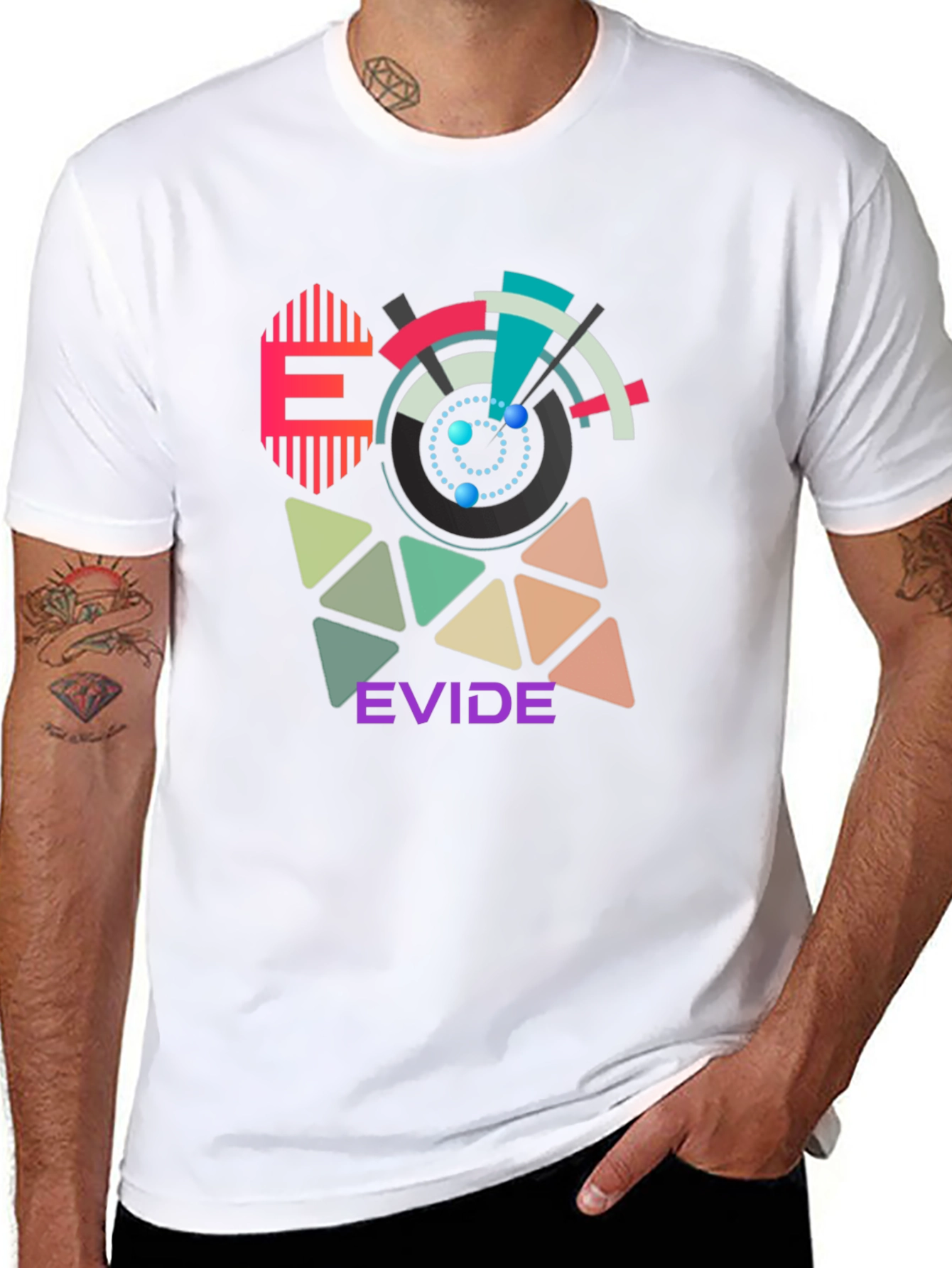 Geometric Design T-Shirt - EVIDE Graphic Tee