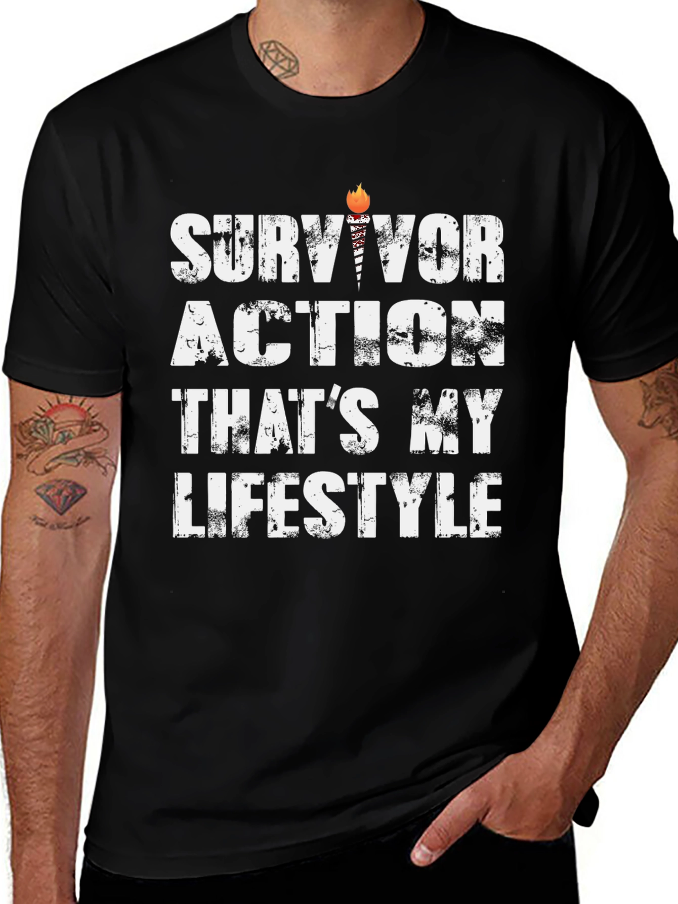Survivor Action Lifestyle Graphic T-Shirt