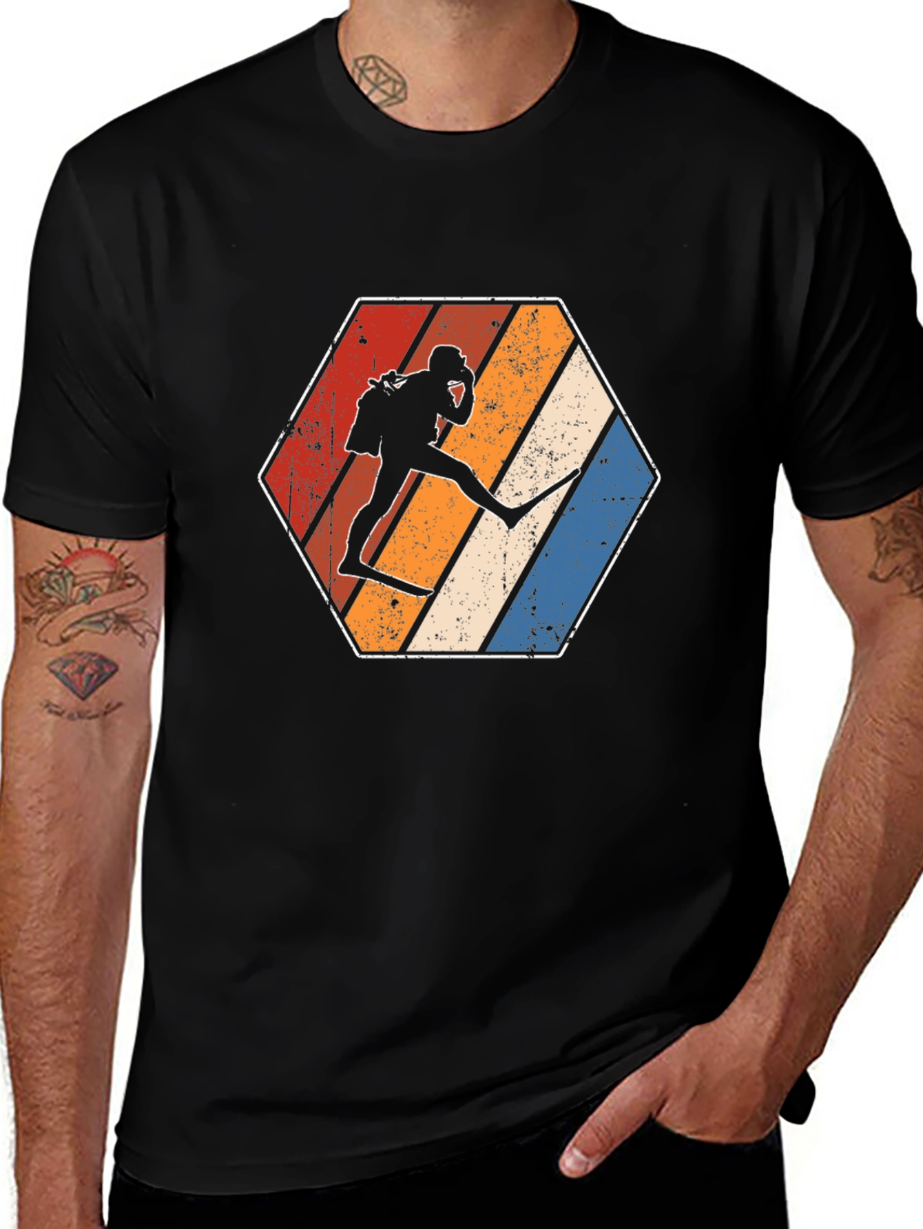 Retro Diver Silhouette Graphic Tee