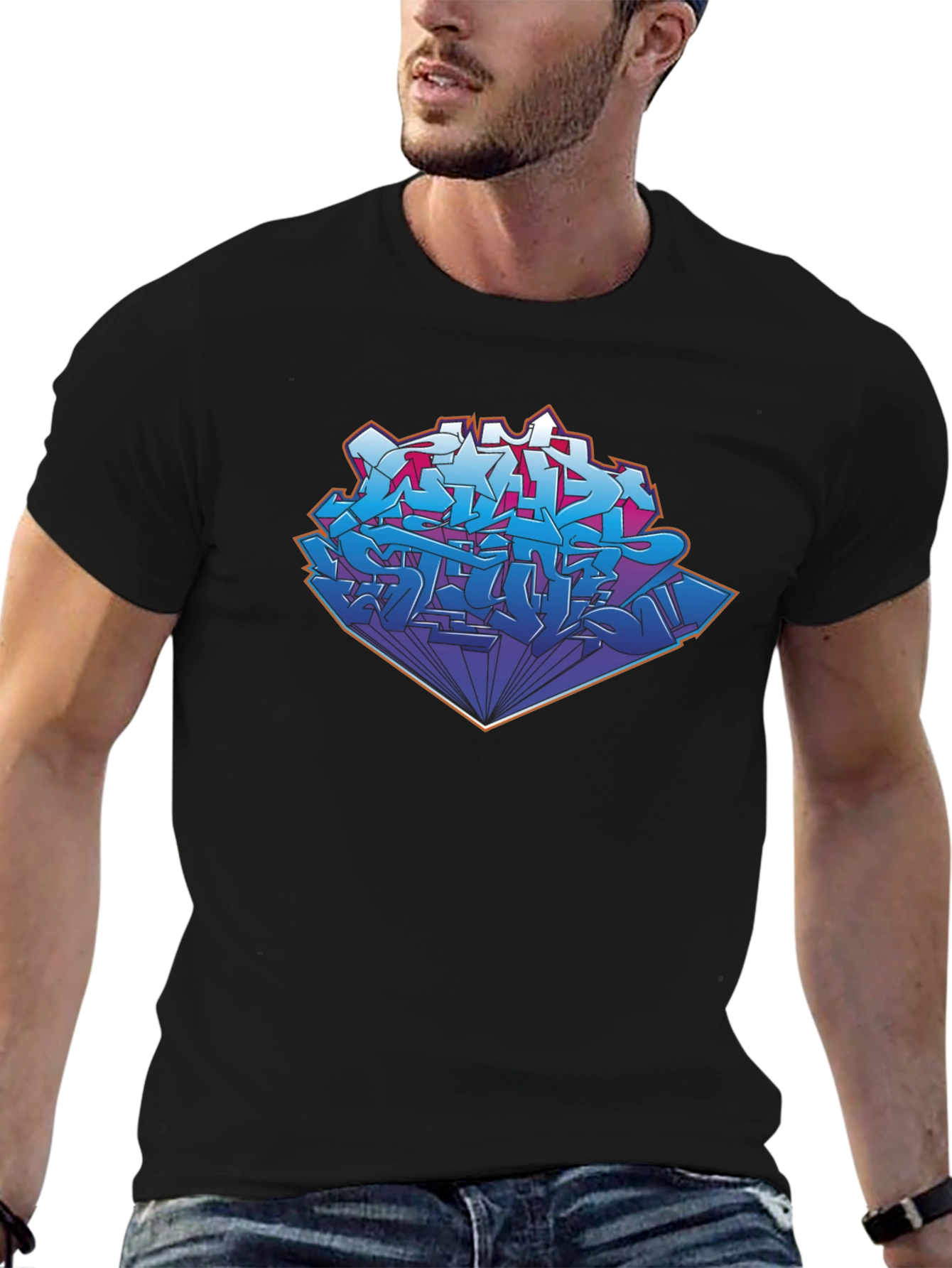 Graffiti Art Graphic Black T-Shirt